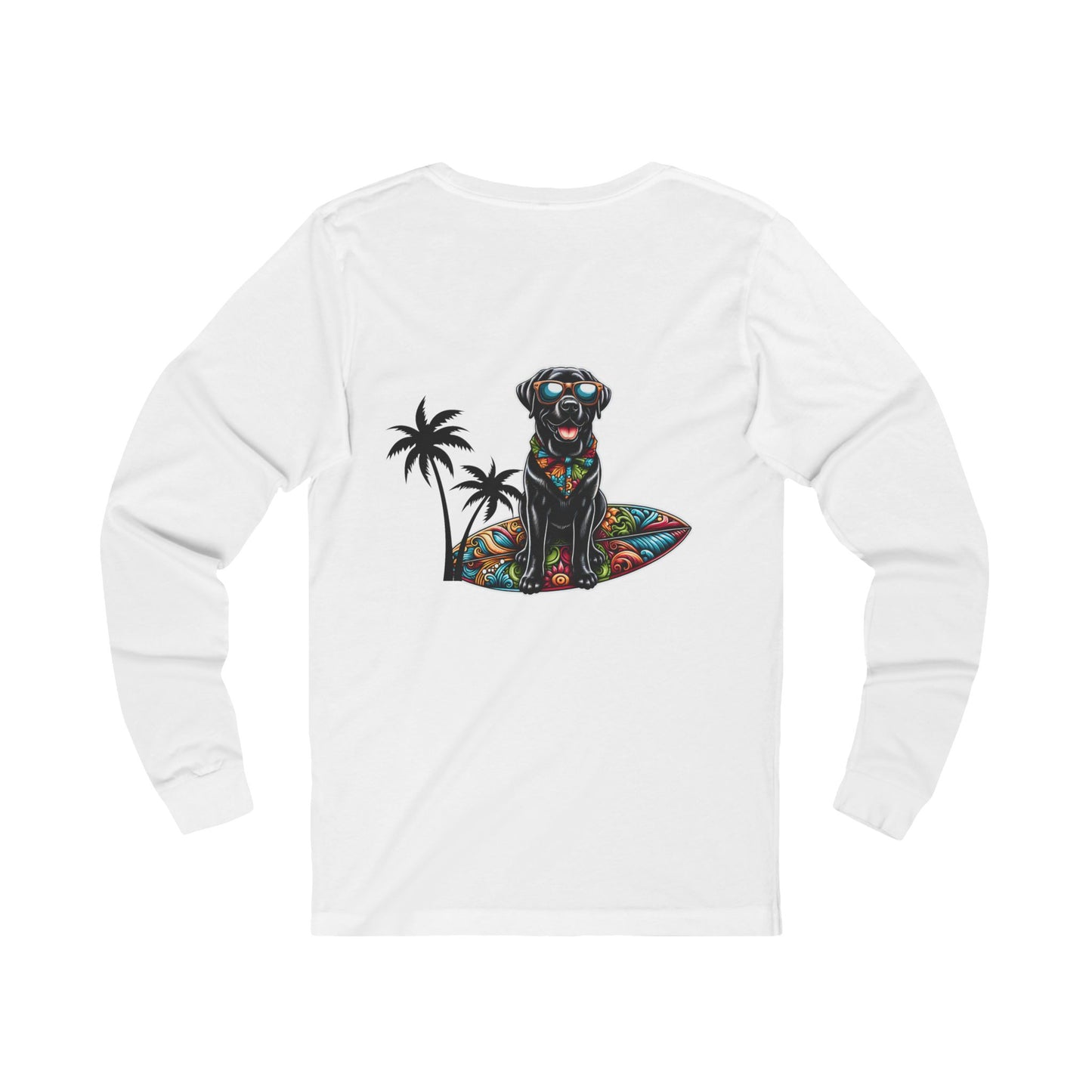 Surfs Up, Black Lab, Unisex Jersey Long Sleeve Tee