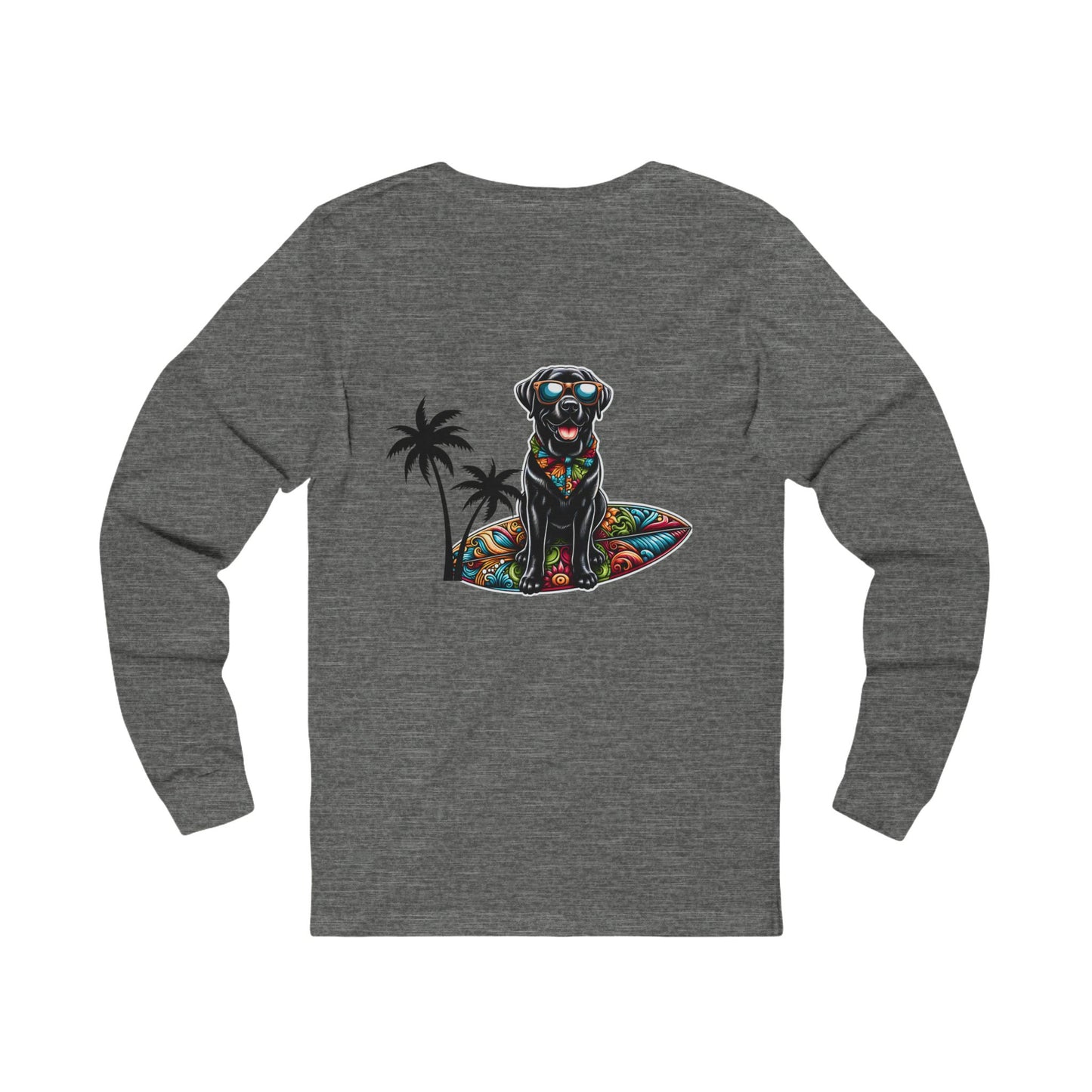 Surfs Up, Black Lab, Unisex Jersey Long Sleeve Tee