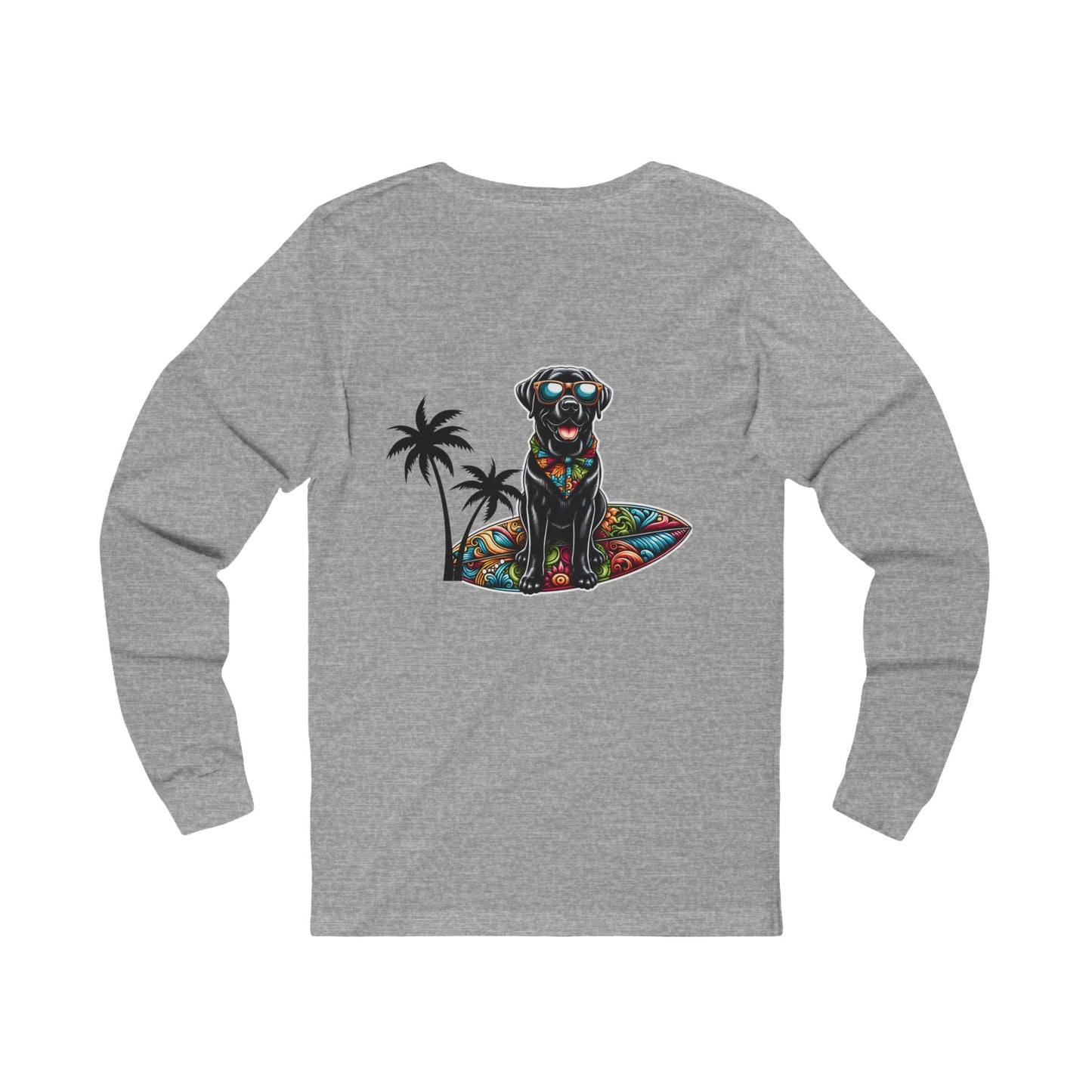 Surfs Up, Black Lab, Unisex Jersey Long Sleeve Tee