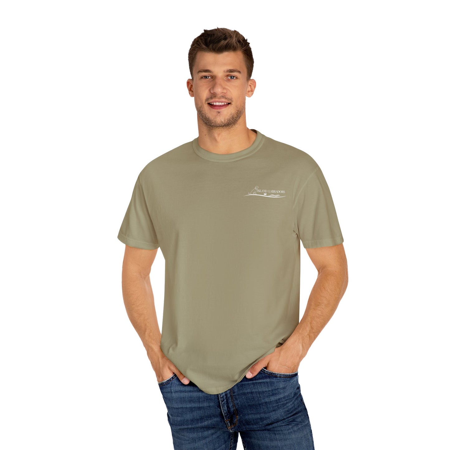 English Labrador print, Unisex Garment-Dyed T-shirt