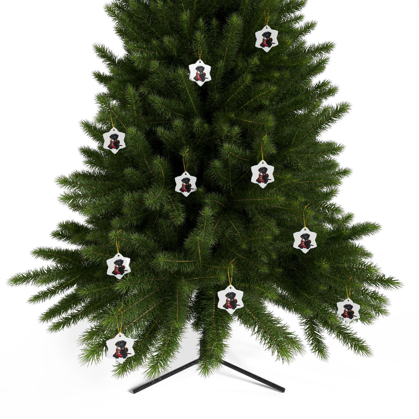 Labrador Christmas, Ceramic Ornaments, 2-Side Print, (1pc, 3pcs, 5pcs, 10pcs)