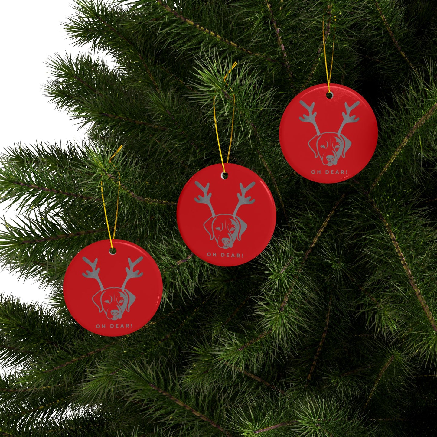 Labrador Christmas, Ceramic Ornaments, 2-Side Print, (1pc, 3pcs, 5pcs, 10pcs)