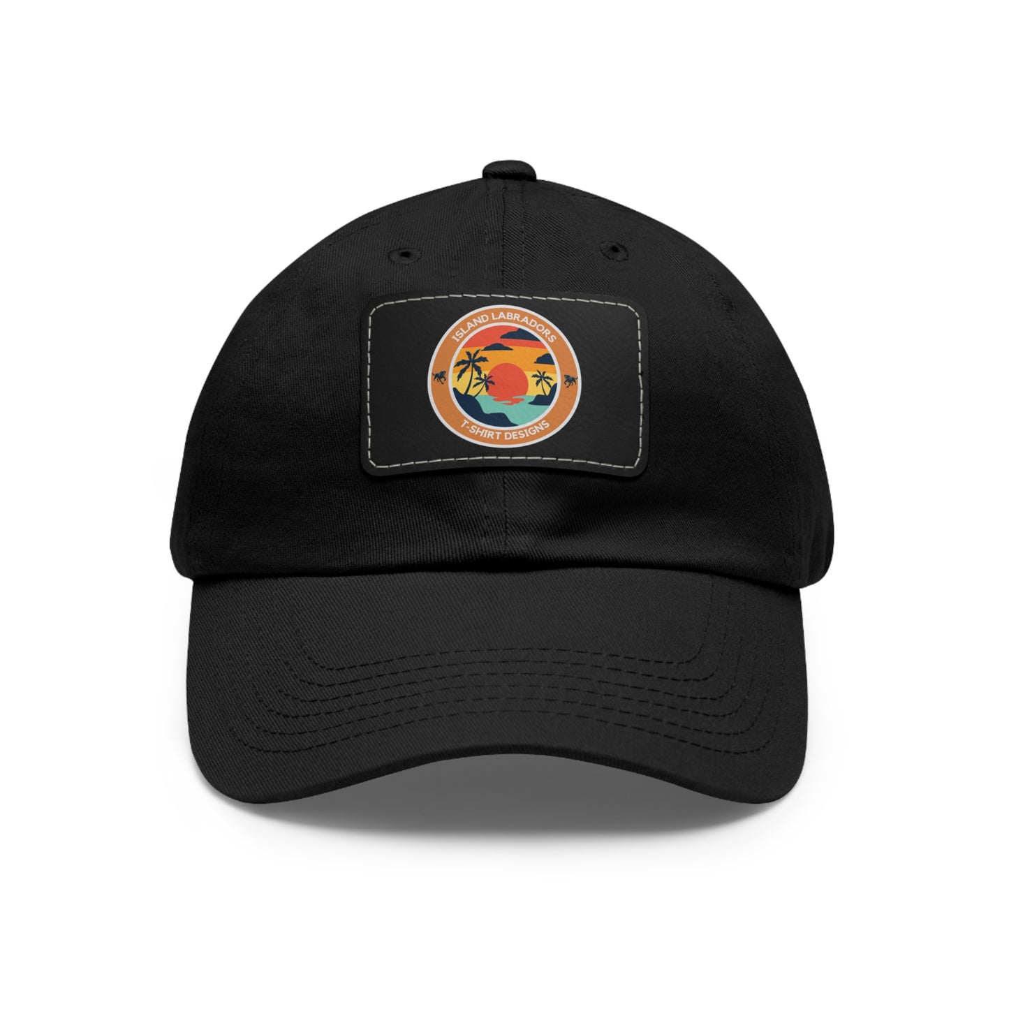 Sunset Island Labradors, Dad Hat with Leather Patch (Rectangle)
