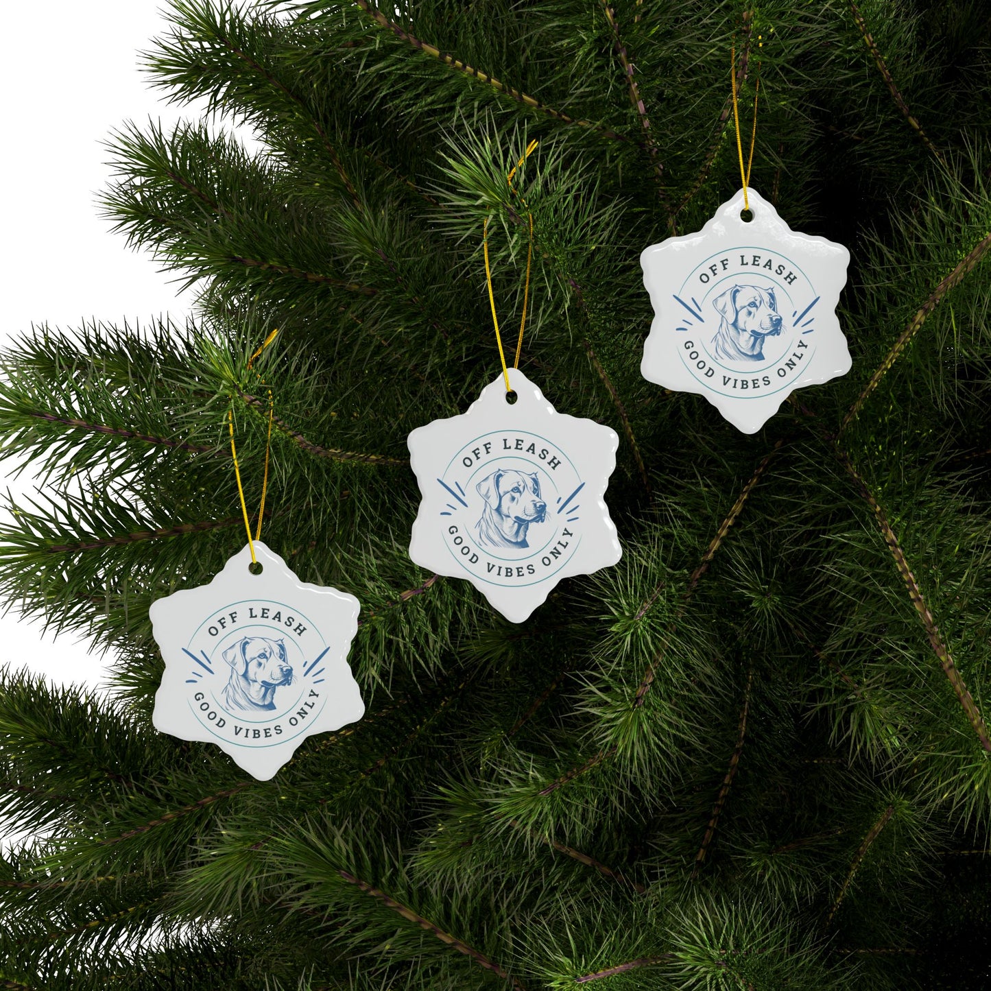 Labrador Christmas, Ceramic Ornaments, 2-Side Print, (1pc, 3pcs, 5pcs, 10pcs)