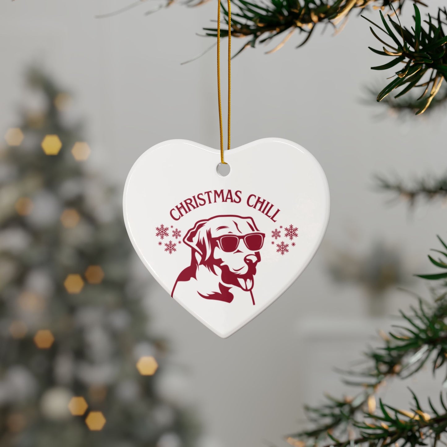 Labrador Christmas, Ceramic Ornaments, 2-Side Print, (1pc, 3pcs, 5pcs, 10pcs)
