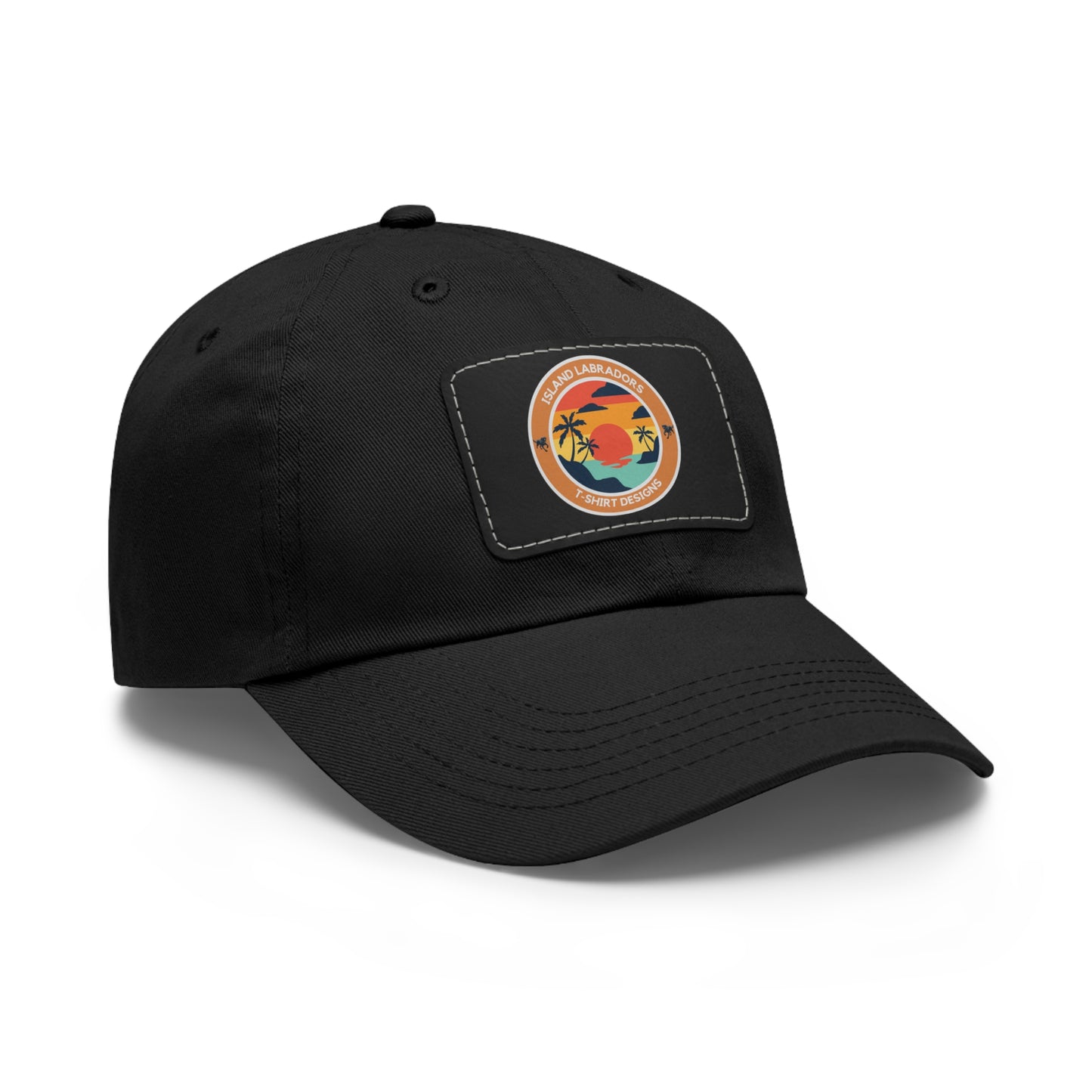 Sunset Island Labradors, Dad Hat with Leather Patch (Rectangle)