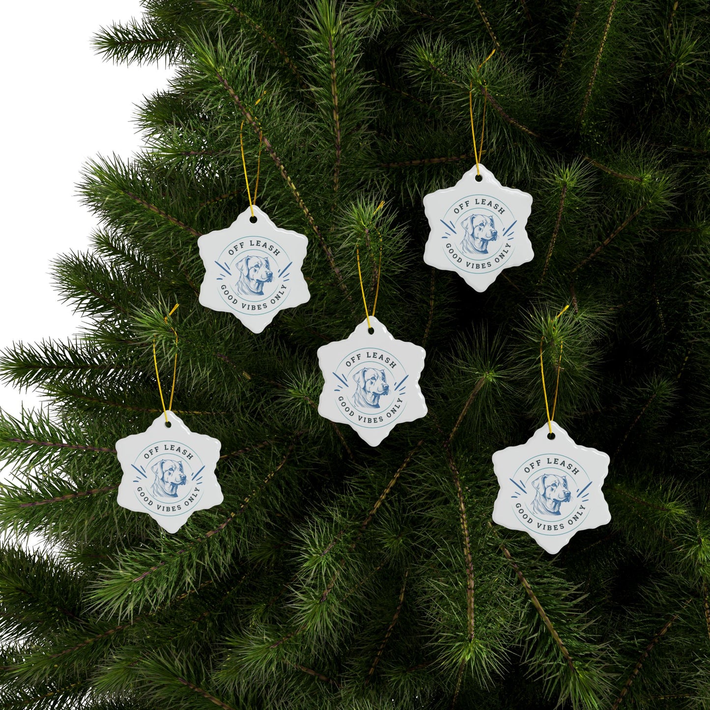Labrador Christmas, Ceramic Ornaments, 2-Side Print, (1pc, 3pcs, 5pcs, 10pcs)