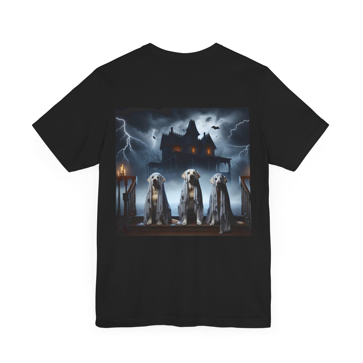 Scary ghost dogs trick or treat! Labradors Halloween zombie dogs
