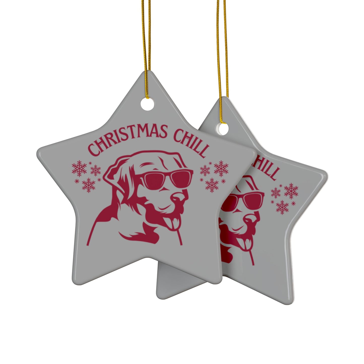 Labrador Christmas, Ceramic Ornaments, 2-Side Print, (1pc, 3pcs, 5pcs, 10pcs)