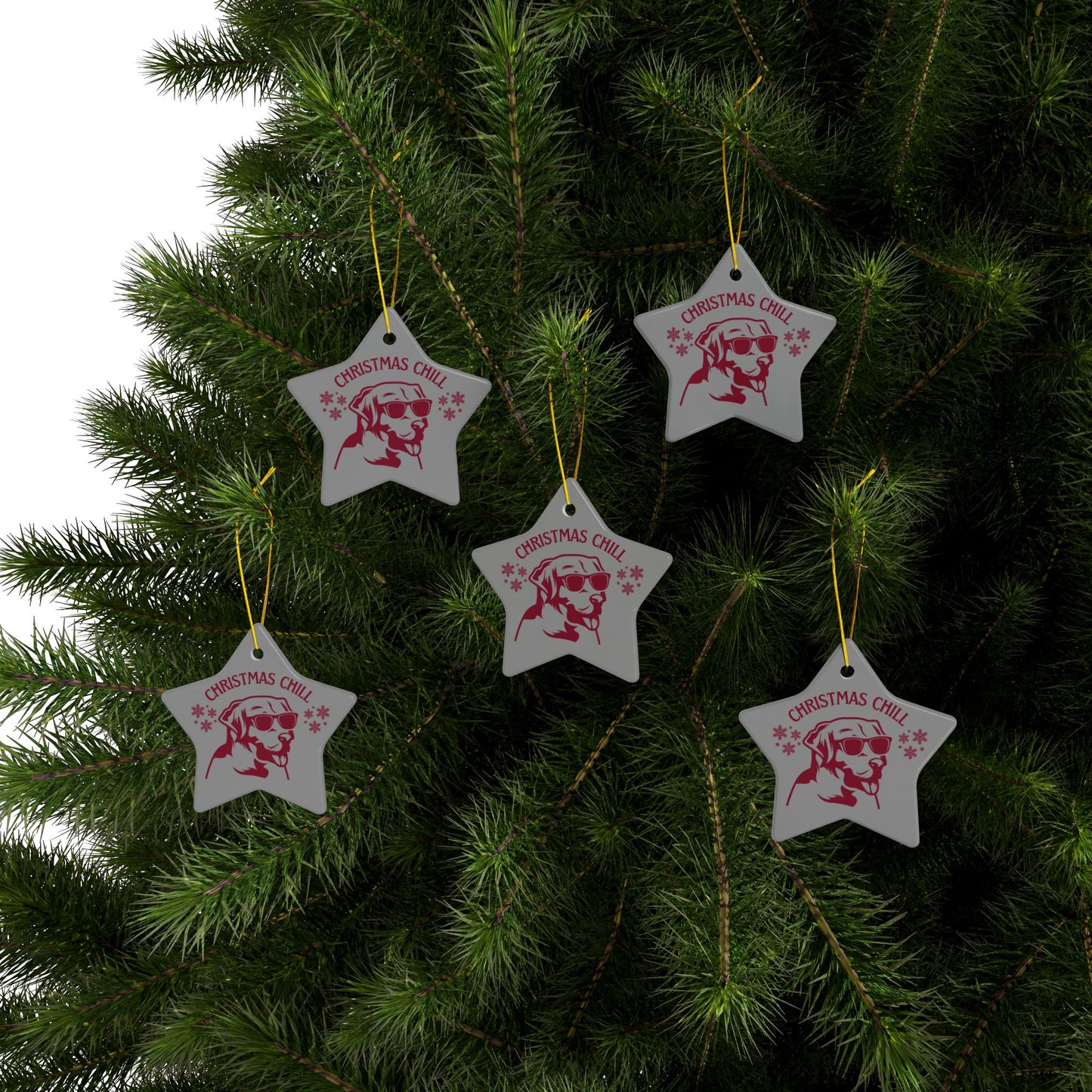 Labrador Christmas, Ceramic Ornaments, 2-Side Print, (1pc, 3pcs, 5pcs, 10pcs)