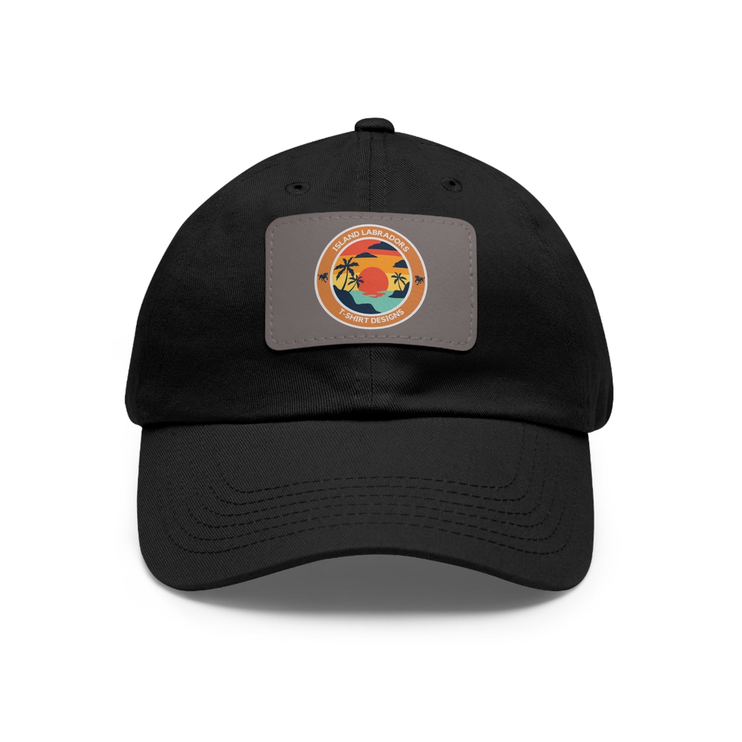 Sunset Island Labradors, Dad Hat with Leather Patch (Rectangle)