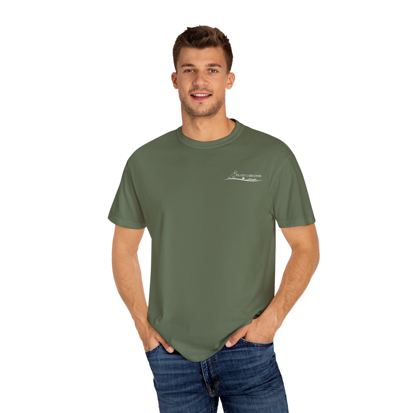 English Labrador print, Unisex Garment-Dyed T-shirt