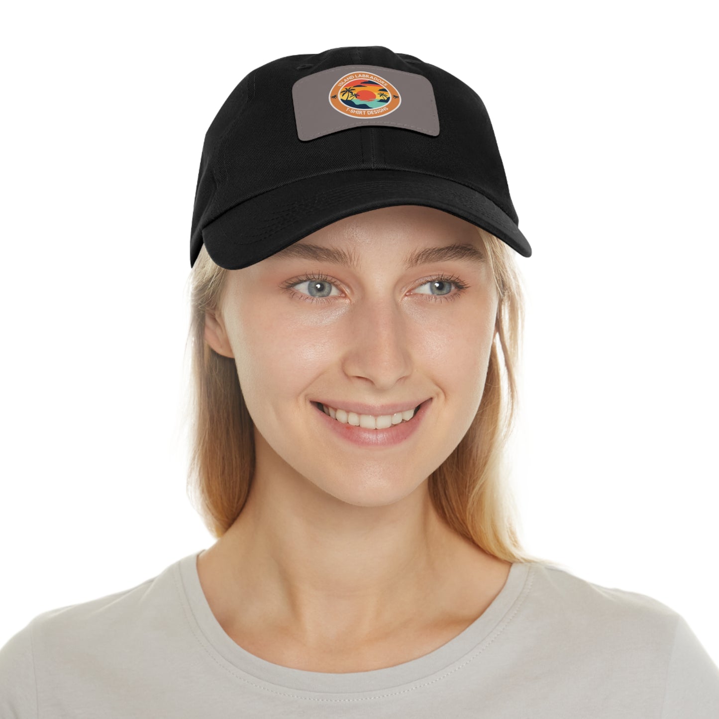 Sunset Island Labradors, Dad Hat with Leather Patch (Rectangle)