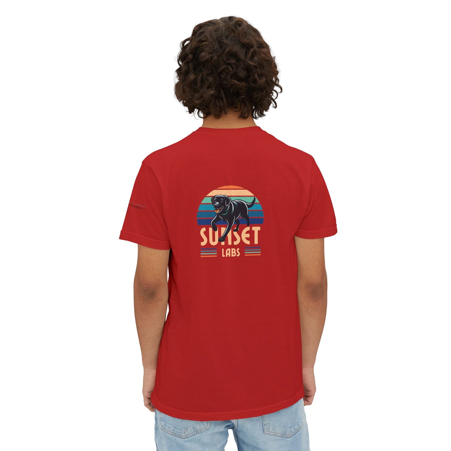 Sunset lab, pocket t-shirt