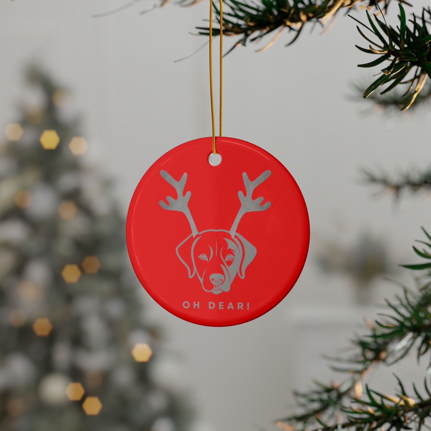 Labrador Christmas, Ceramic Ornaments, 2-Side Print, (1pc, 3pcs, 5pcs, 10pcs)