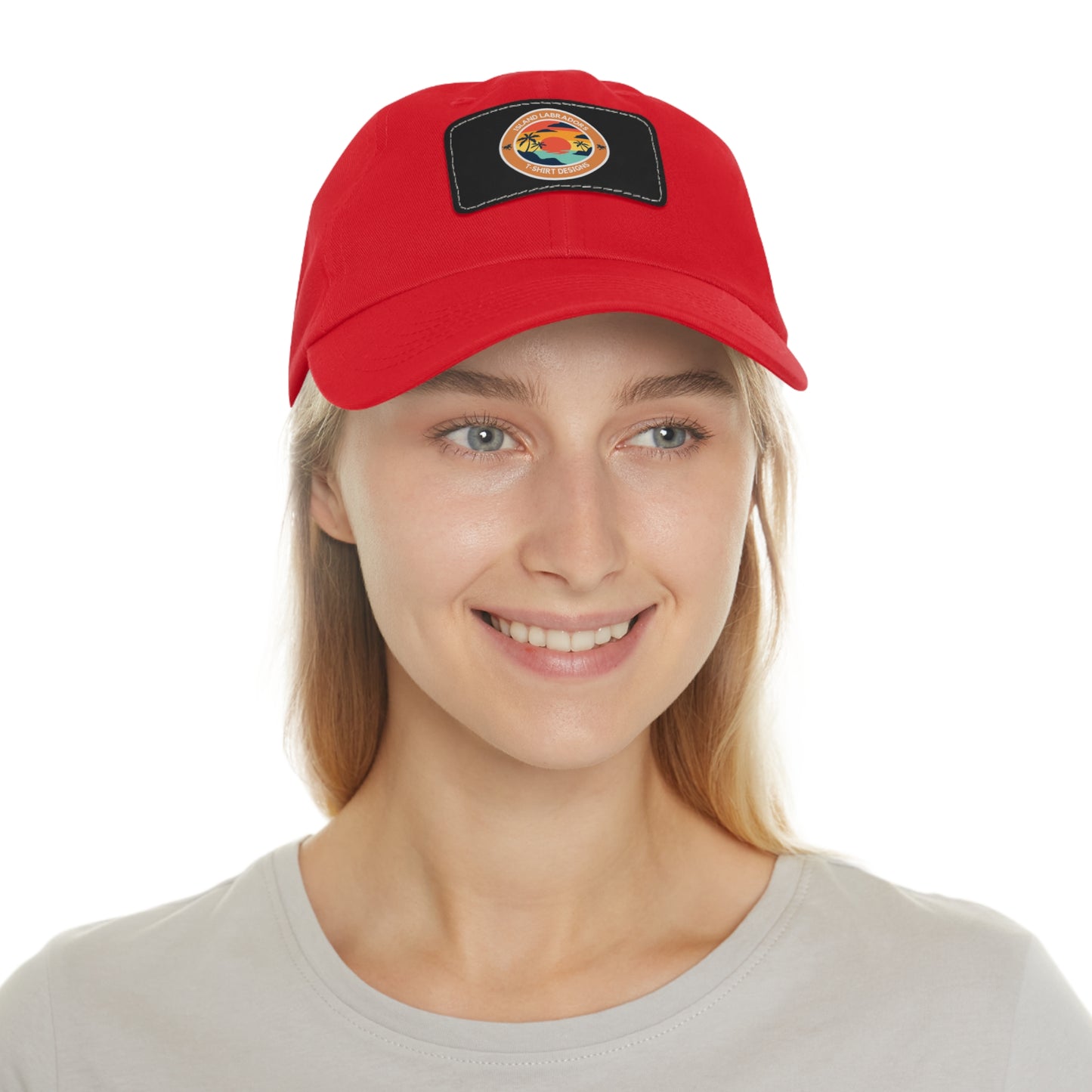 Sunset Island Labradors, Dad Hat with Leather Patch (Rectangle)