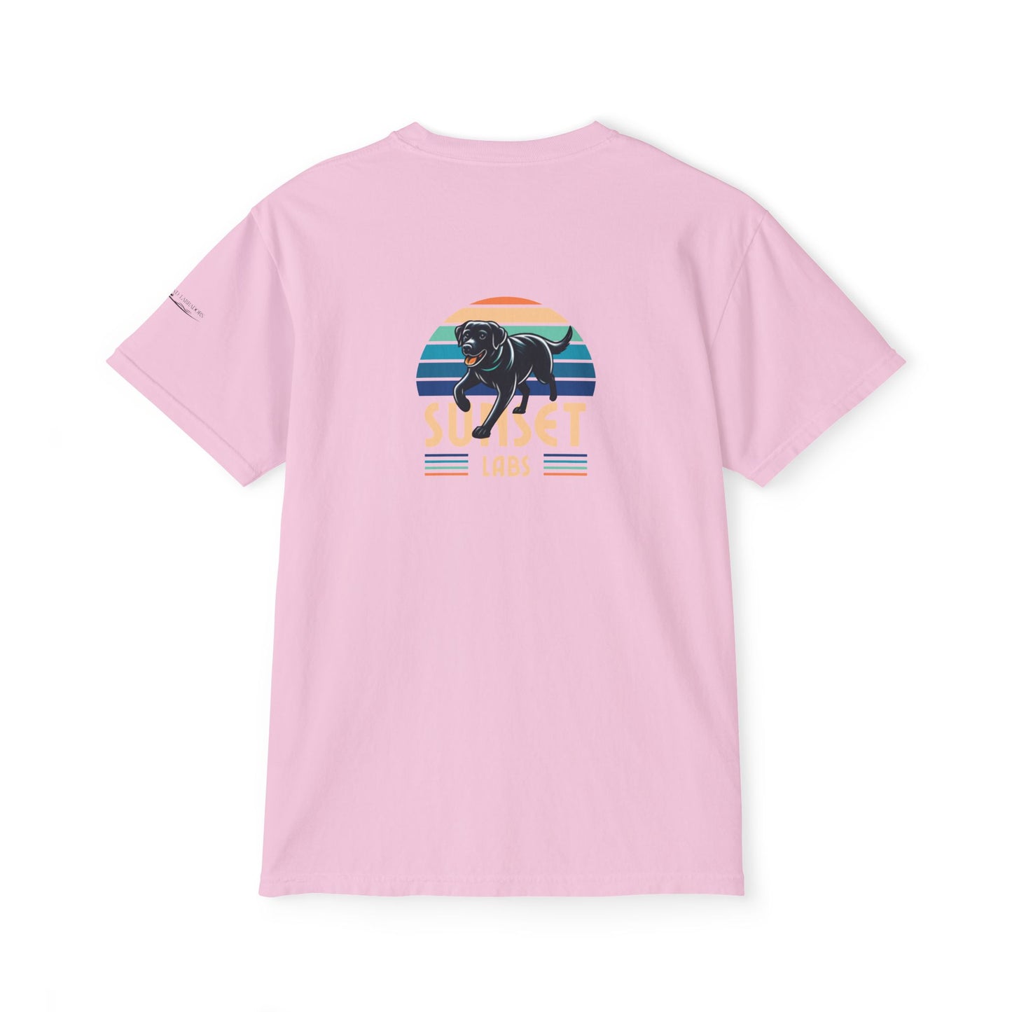 Sunset lab, pocket t-shirt