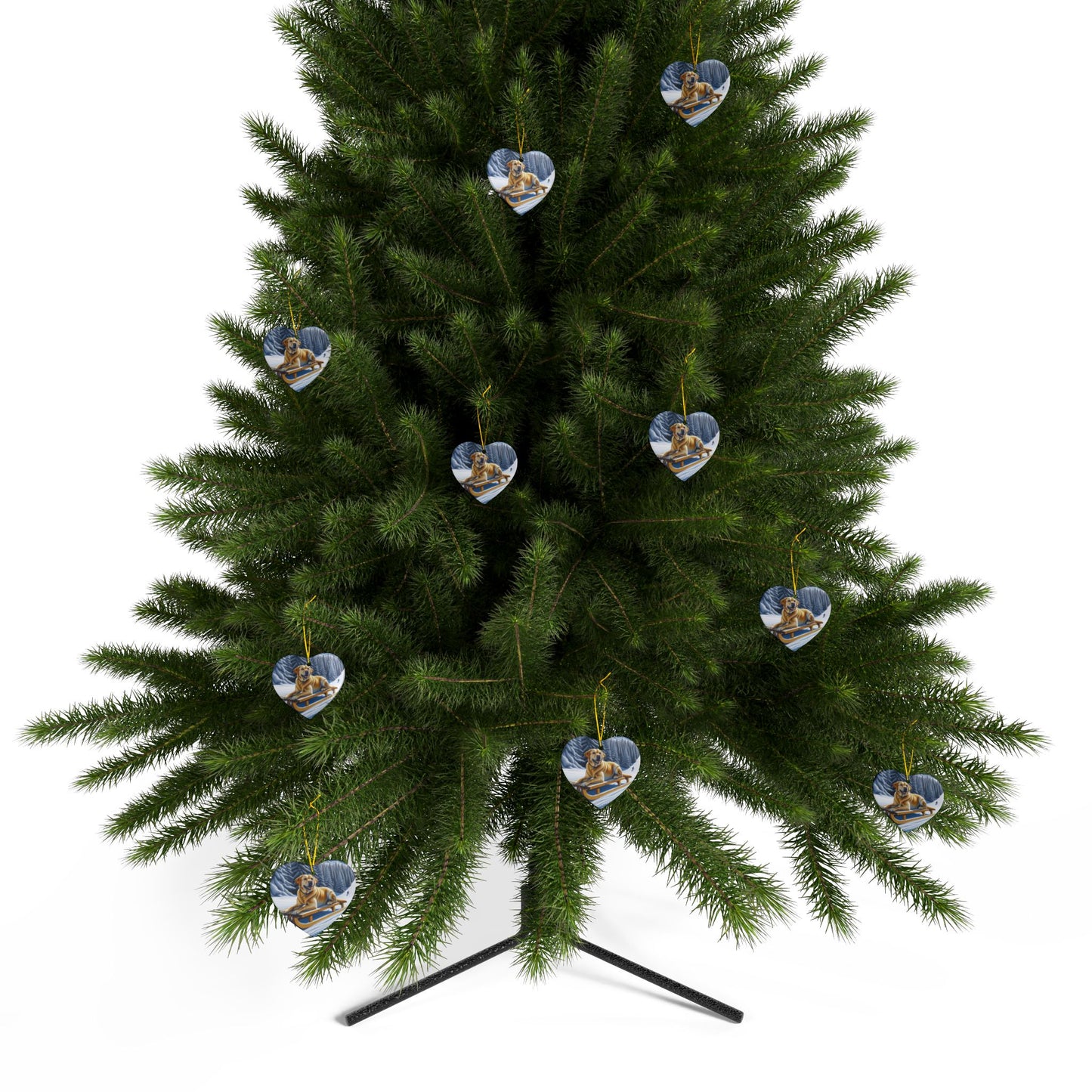 Labrador Christmas, Ceramic Ornaments, 2-Side Print, (1pc, 3pcs, 5pcs, 10pcs)