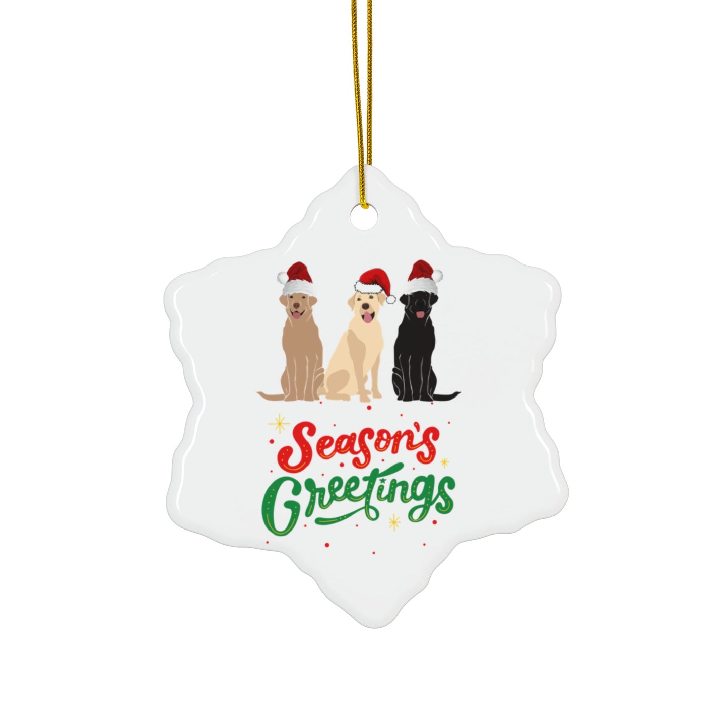 Labrador Christmas, Ceramic Ornaments, 2-Side Print, (1pc, 3pcs, 5pcs, 10pcs)