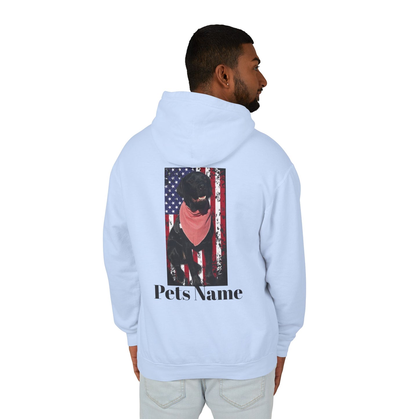 CUSTOMIZE, PERSONALIZE YOUR PETS PICTURE, YOUR PETS NAME, Labrador Flag