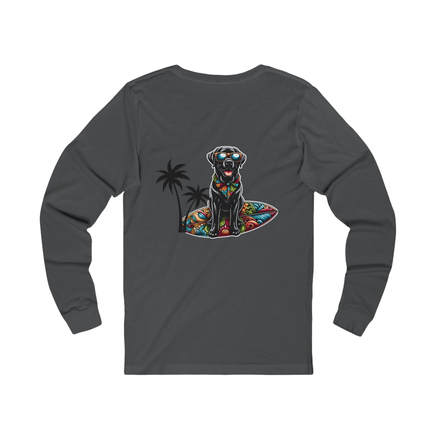 Surfs Up, Black Lab, Unisex Jersey Long Sleeve Tee