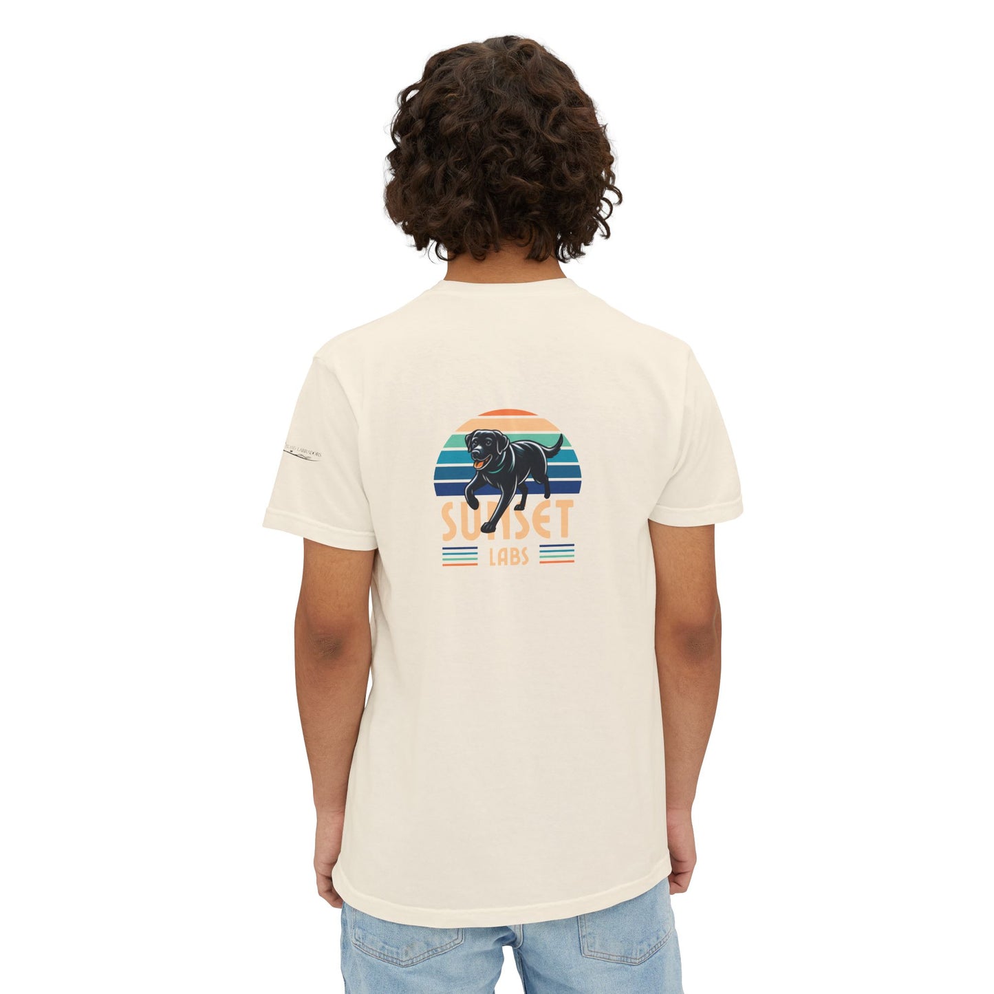 Sunset lab, pocket t-shirt