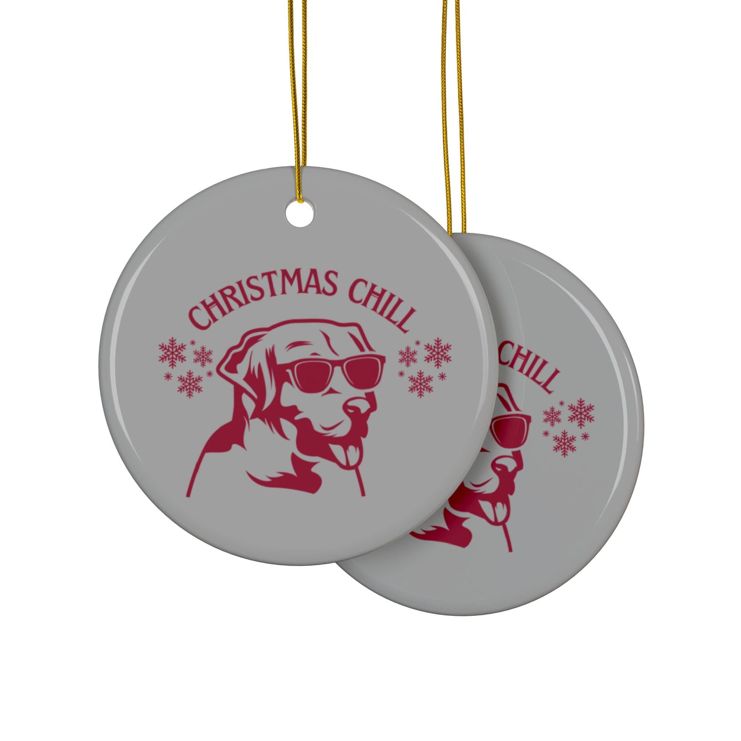 Labrador Christmas, Ceramic Ornaments, 2-Side Print, (1pc, 3pcs, 5pcs, 10pcs)