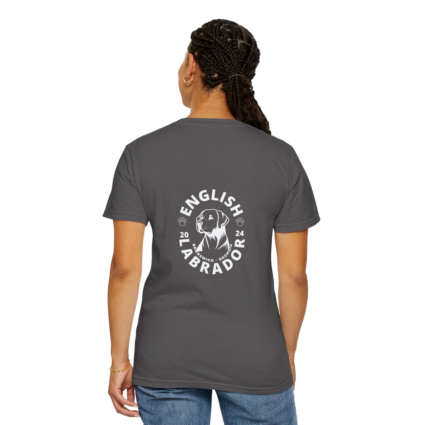 English Labrador print, Unisex Garment-Dyed T-shirt