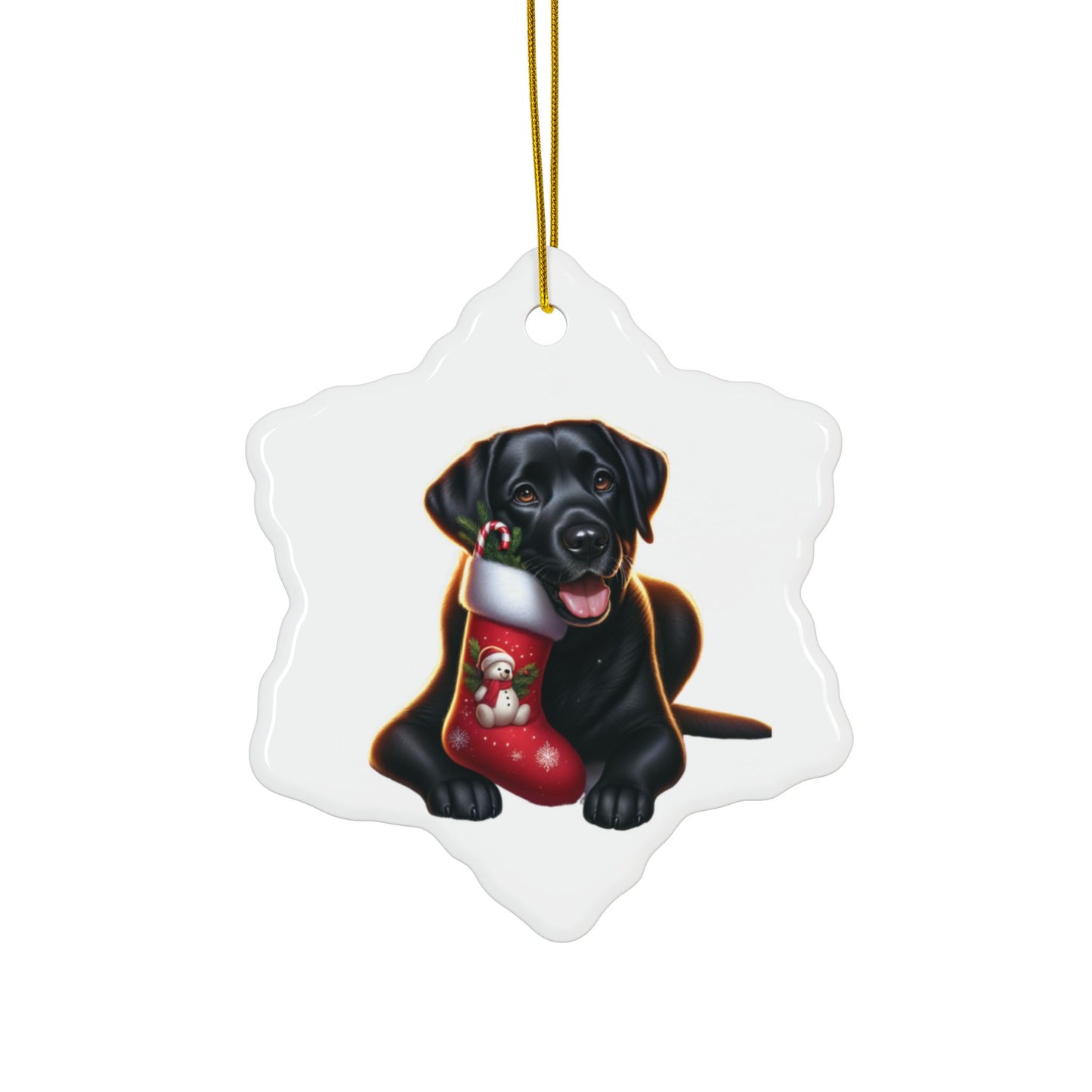 Labrador Christmas, Ceramic Ornaments, 2-Side Print, (1pc, 3pcs, 5pcs, 10pcs)