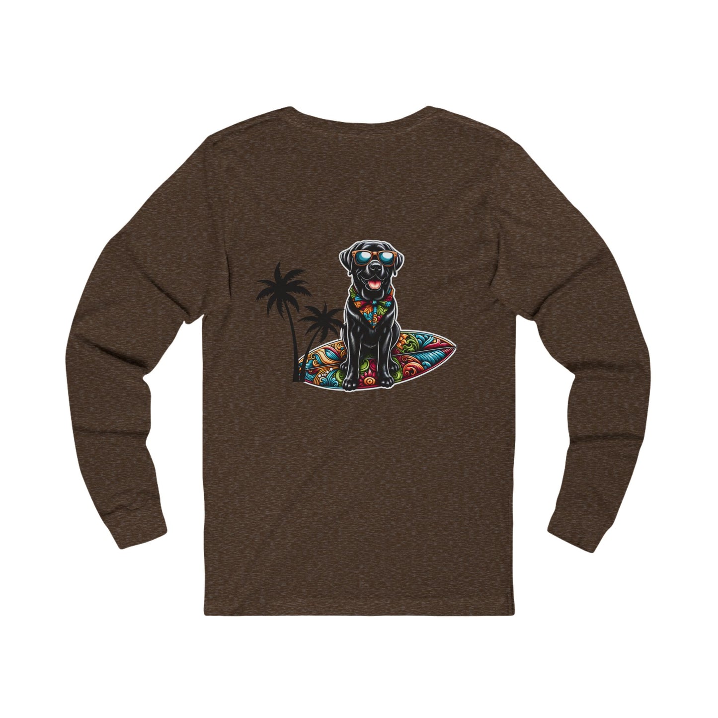 Surfs Up, Black Lab, Unisex Jersey Long Sleeve Tee
