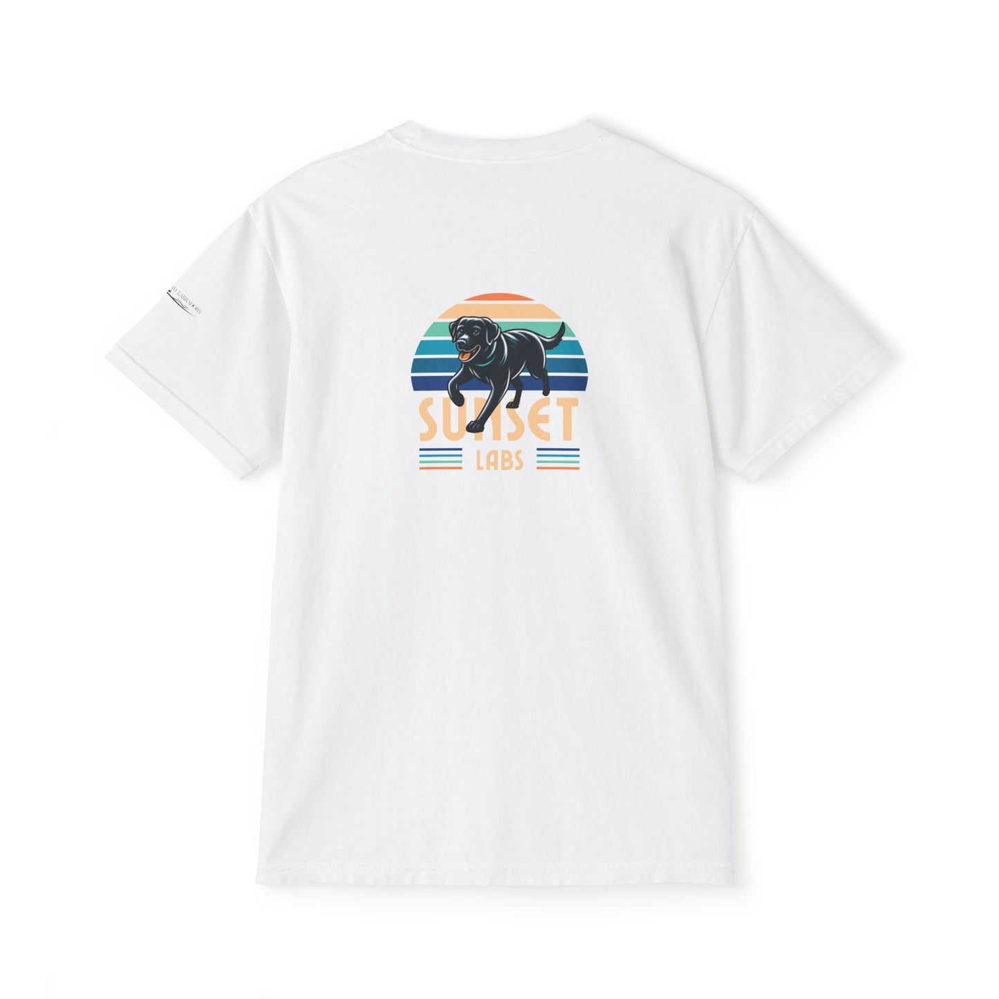 Sunset lab, pocket t-shirt