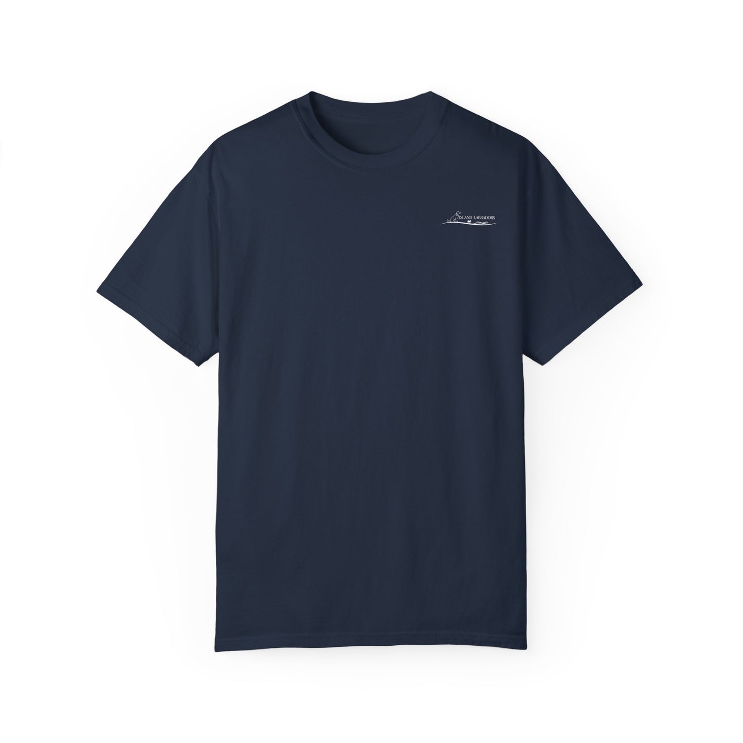 Jetty’s Adventures, Beach Bound, two labs , Unisex Garment-Dyed T-shirt