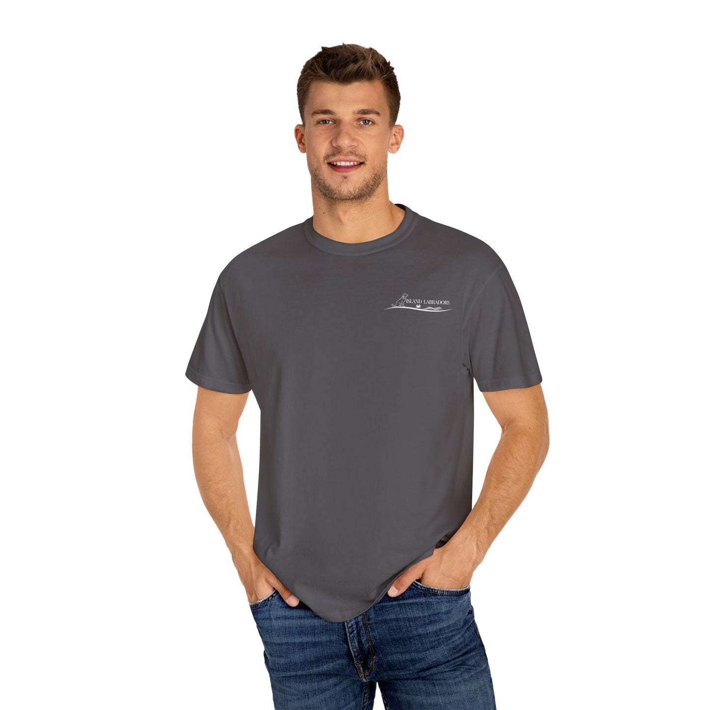English Labrador print, Unisex Garment-Dyed T-shirt