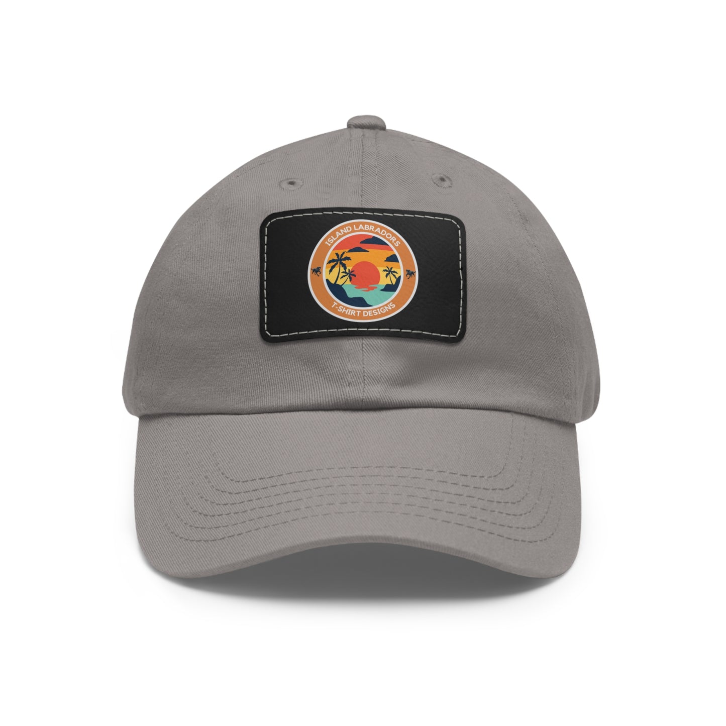 Sunset Island Labradors, Dad Hat with Leather Patch (Rectangle)