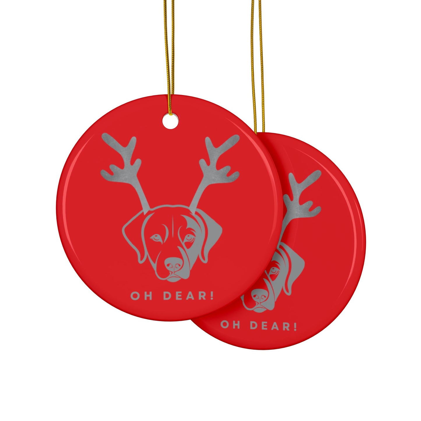 Labrador Christmas, Ceramic Ornaments, 2-Side Print, (1pc, 3pcs, 5pcs, 10pcs)
