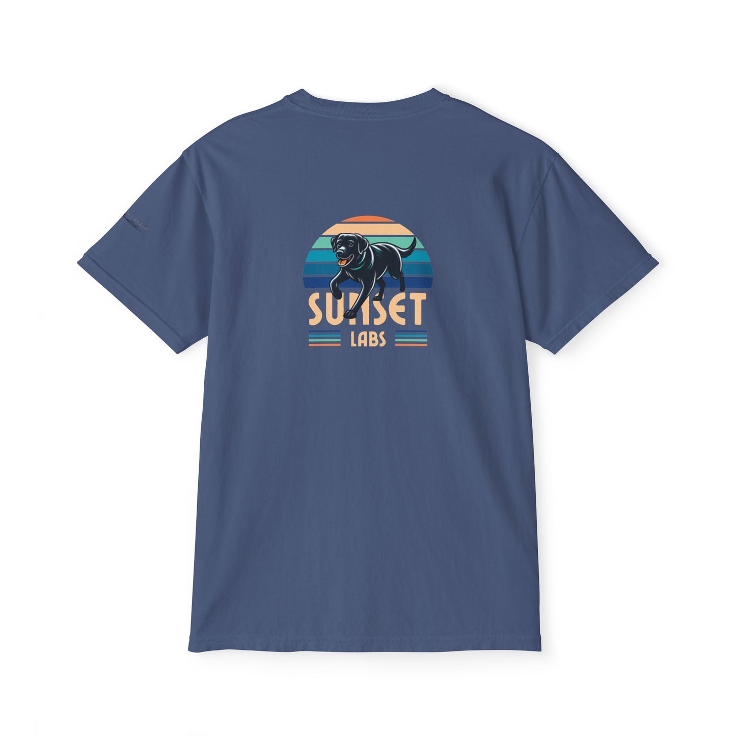 Sunset lab, pocket t-shirt
