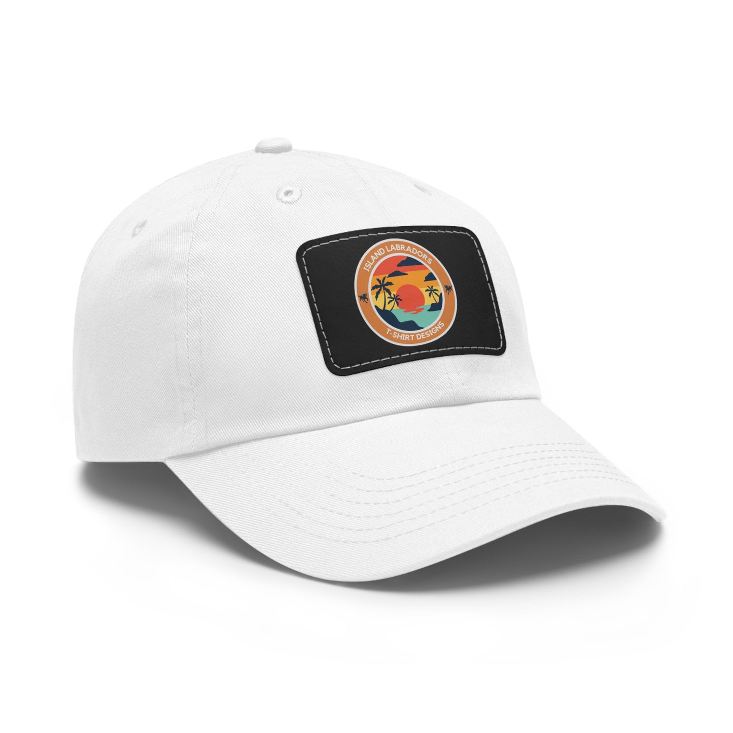 Sunset Island Labradors, Dad Hat with Leather Patch (Rectangle)