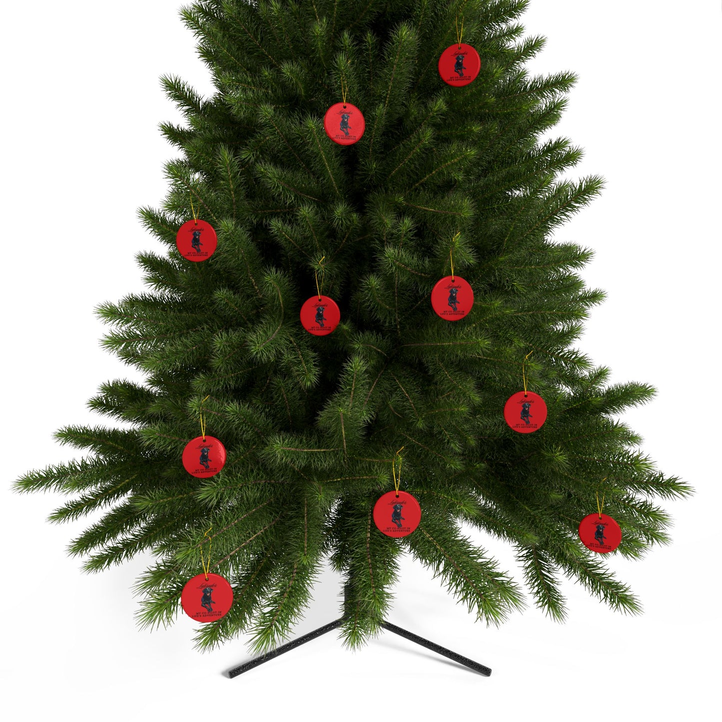 Labrador Christmas Truck, Ceramic Ornaments, 2-Side Print, (1pc, 3pcs, 5pcs, 10pcs)
