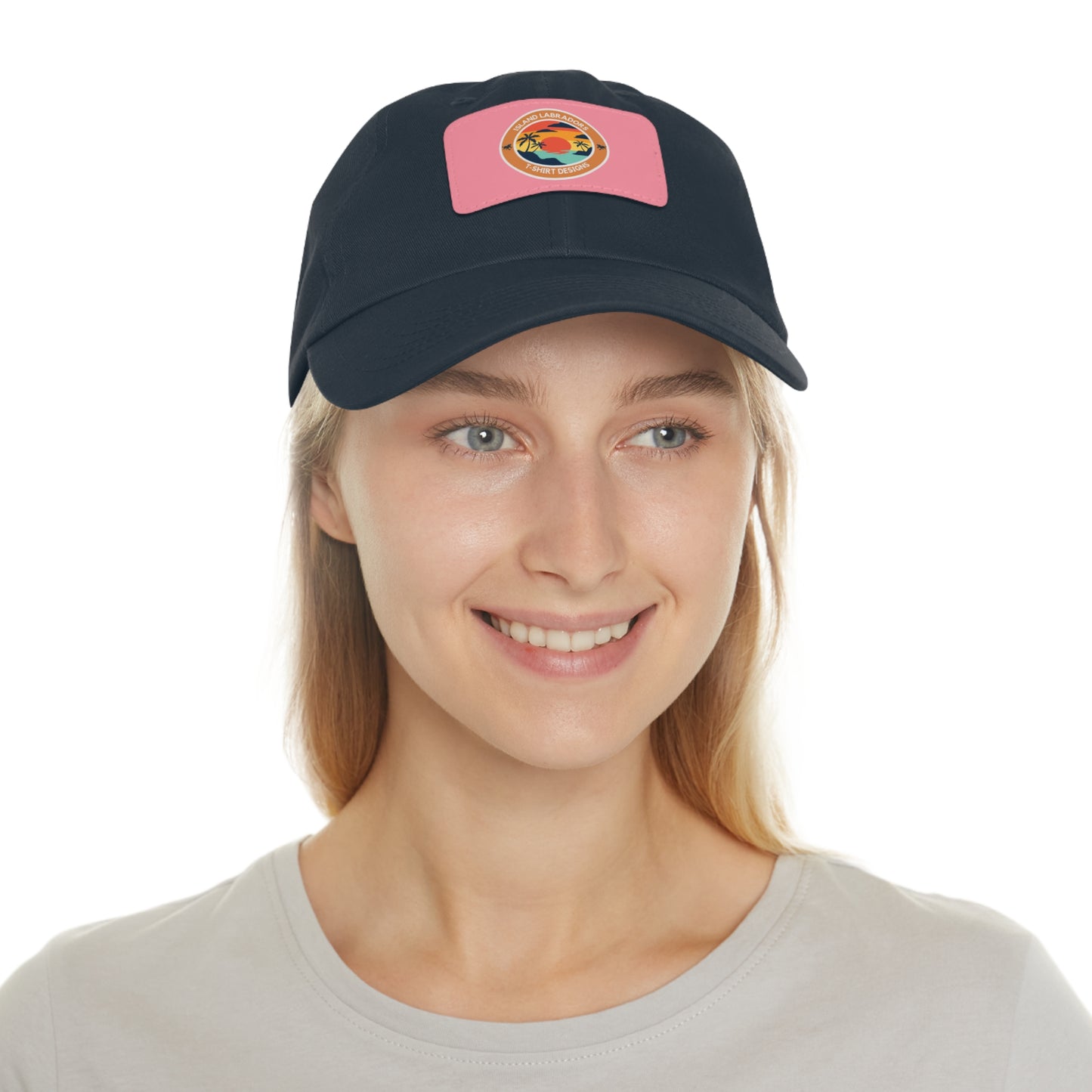 Sunset Island Labradors, Dad Hat with Leather Patch (Rectangle)