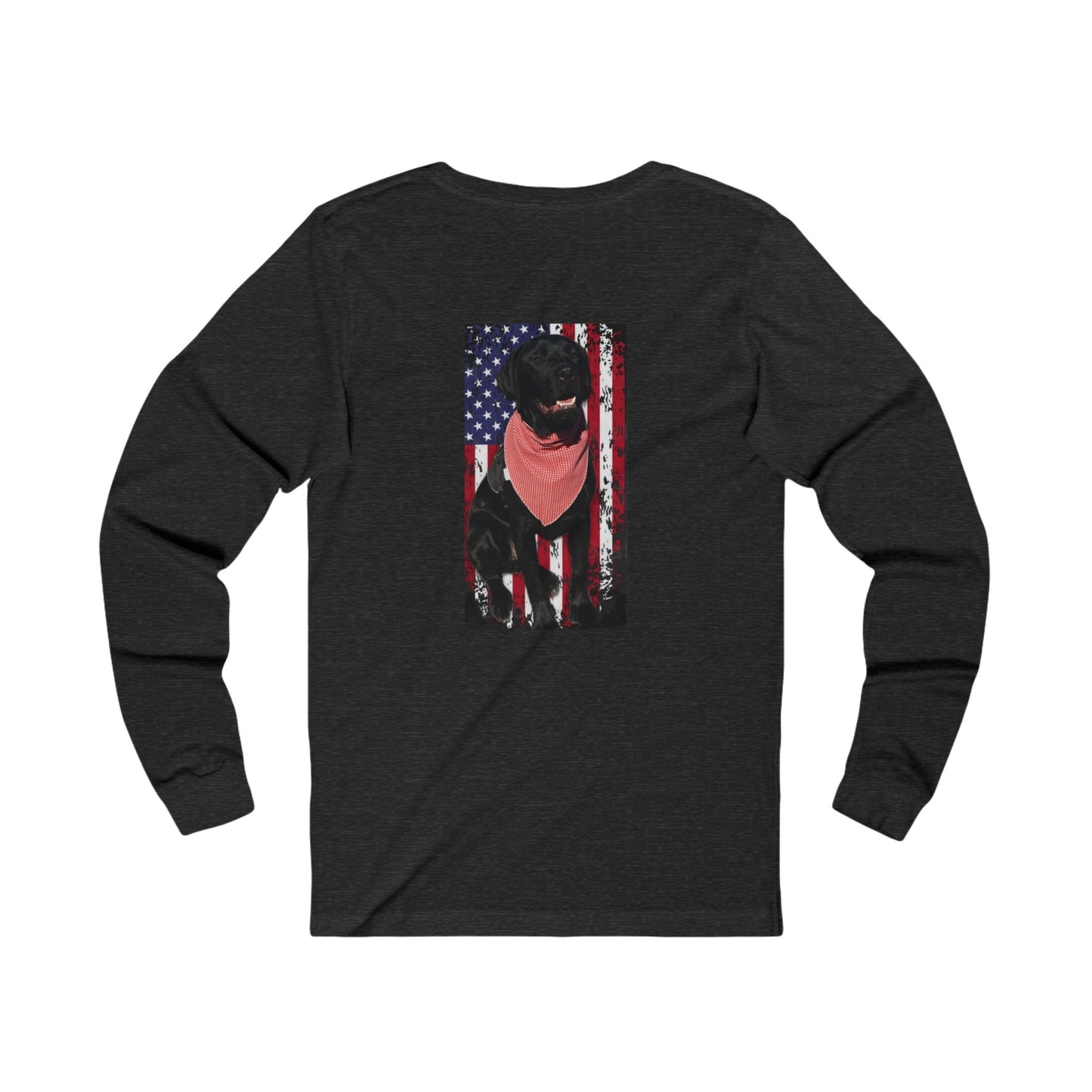 Coastie flag, Black Lab, Service dog, Unisex Jersey Long Sleeve Tee