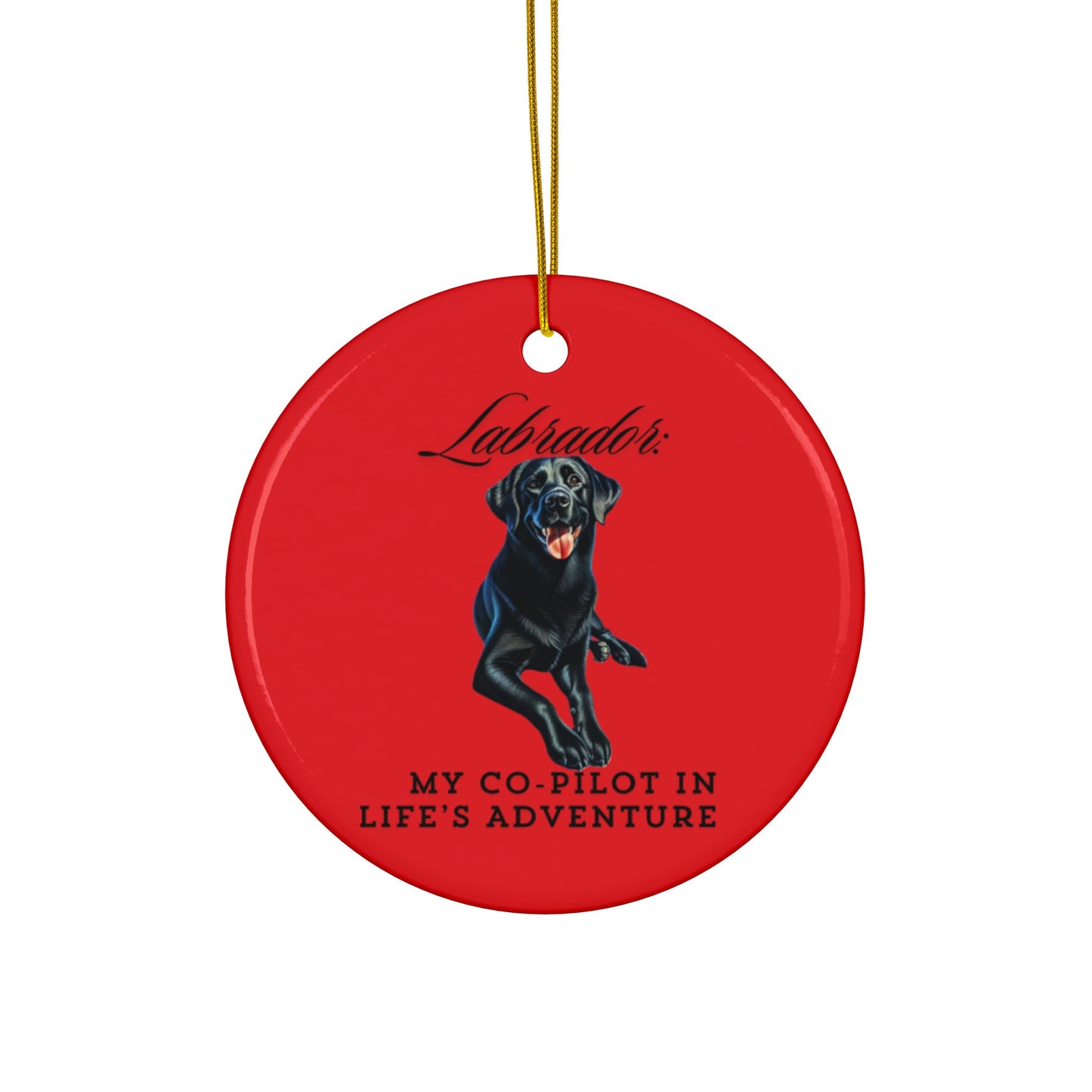 Labrador Christmas Truck, Ceramic Ornaments, 2-Side Print, (1pc, 3pcs, 5pcs, 10pcs)