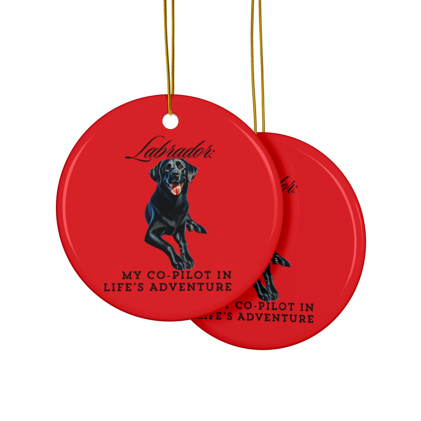 Labrador Christmas Truck, Ceramic Ornaments, 2-Side Print, (1pc, 3pcs, 5pcs, 10pcs)