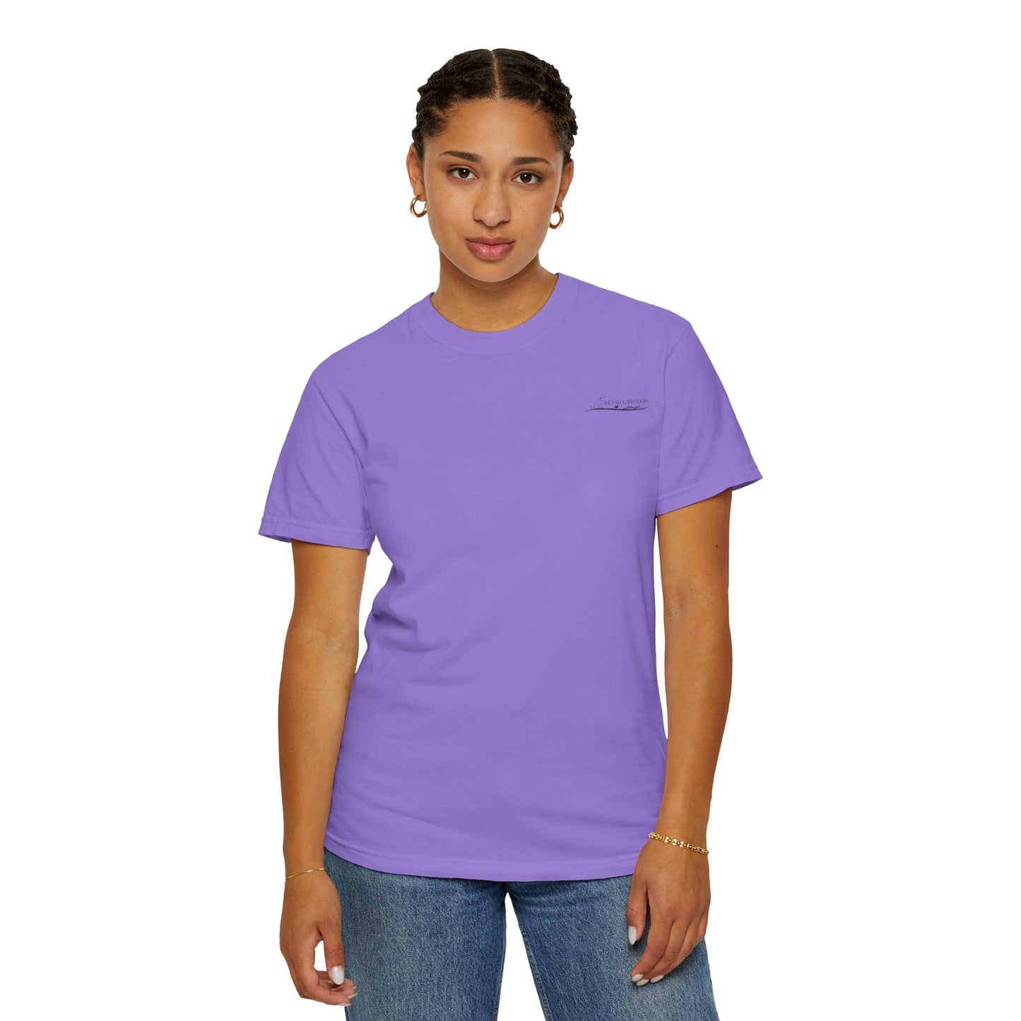 Jetty’s Adventures, Beach Bound, two labs , Unisex Garment-Dyed T-shirt