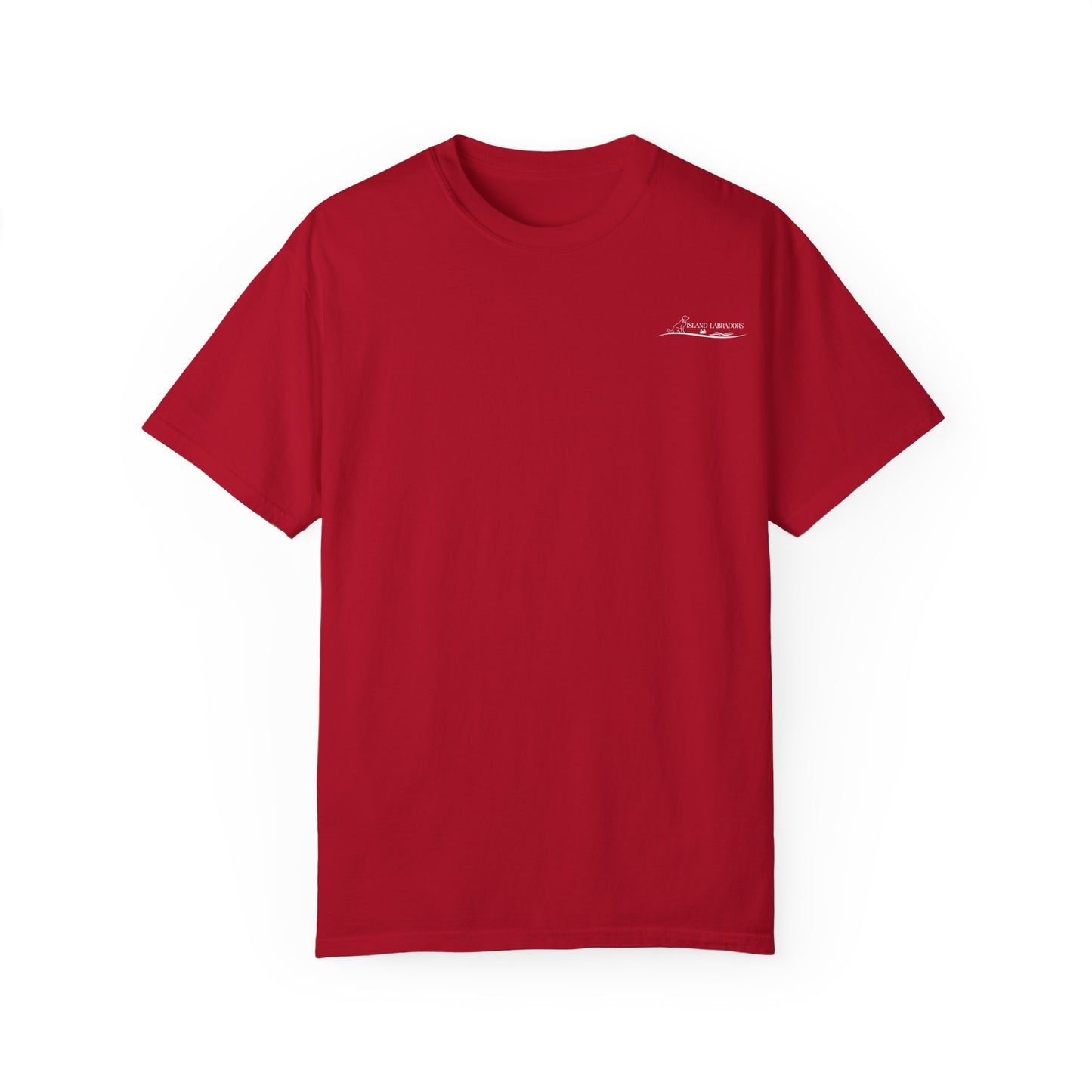 Jetty’s Adventures, Beach Bound, two labs , Unisex Garment-Dyed T-shirt
