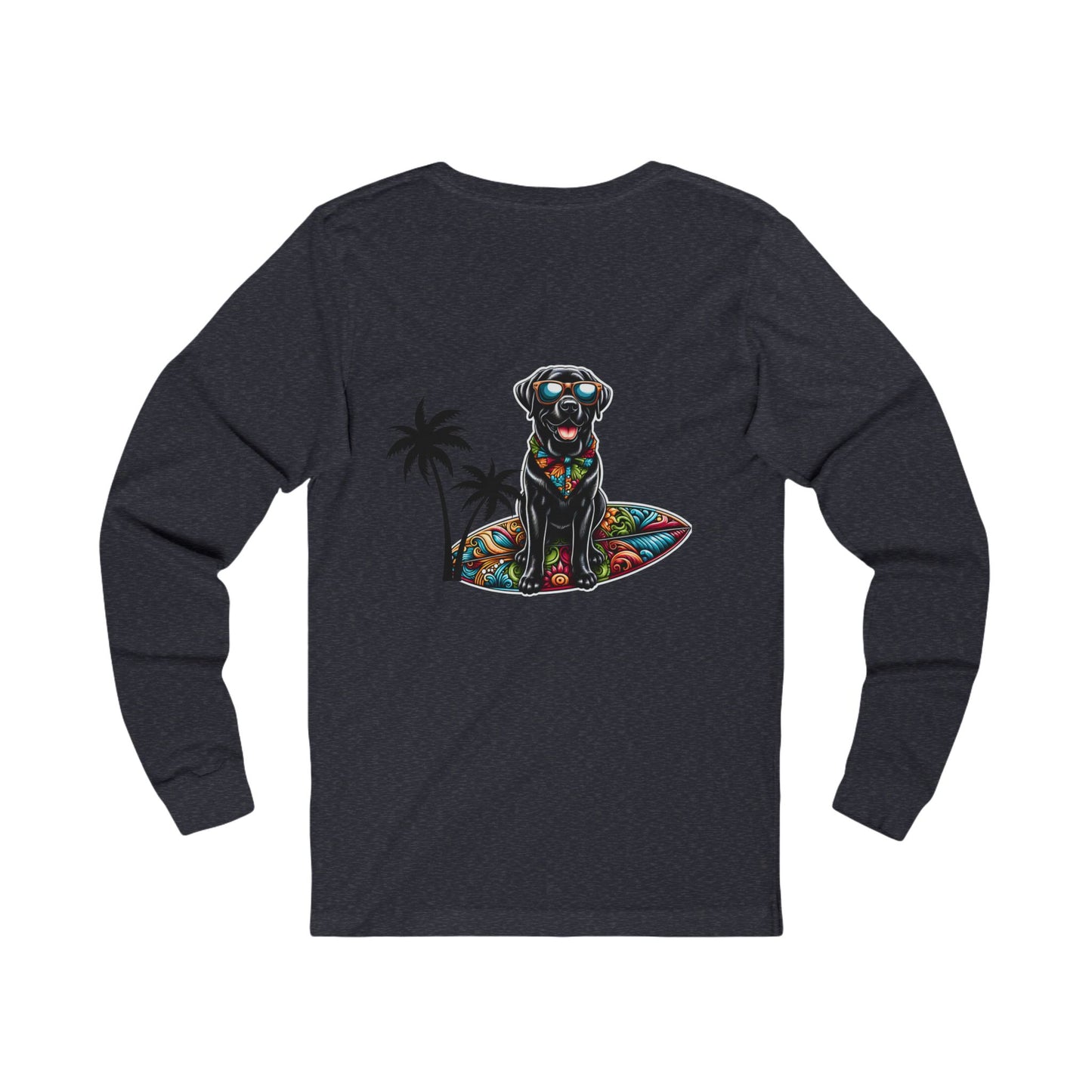 Surfs Up, Black Lab, Unisex Jersey Long Sleeve Tee
