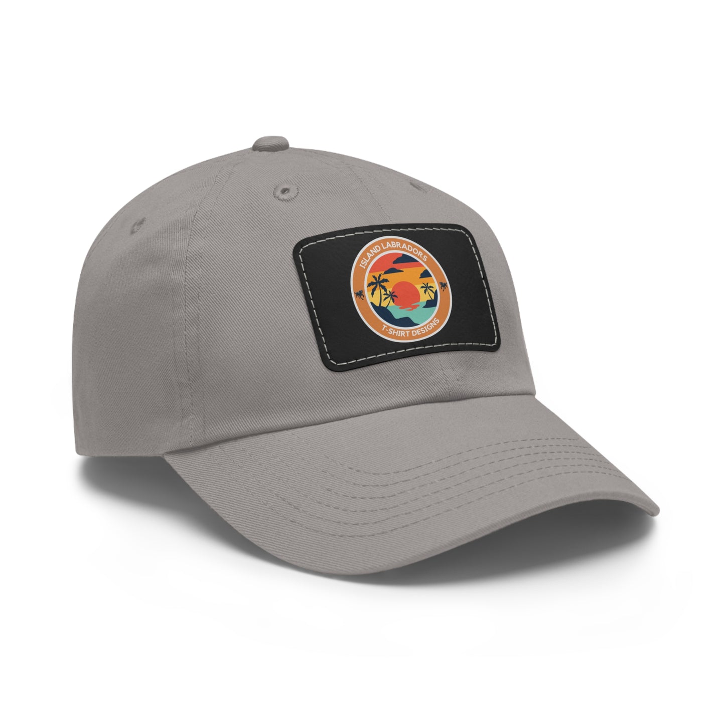 Sunset Island Labradors, Dad Hat with Leather Patch (Rectangle)