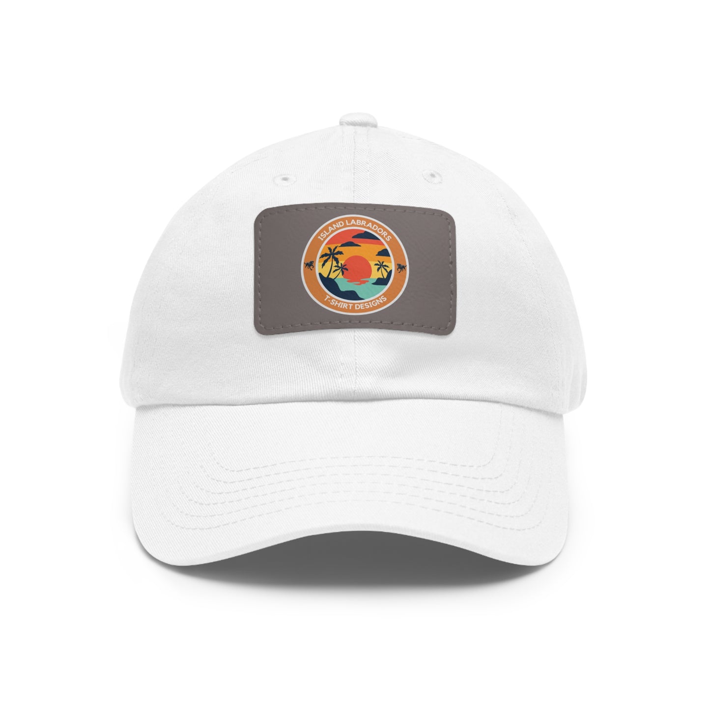 Sunset Island Labradors, Dad Hat with Leather Patch (Rectangle)