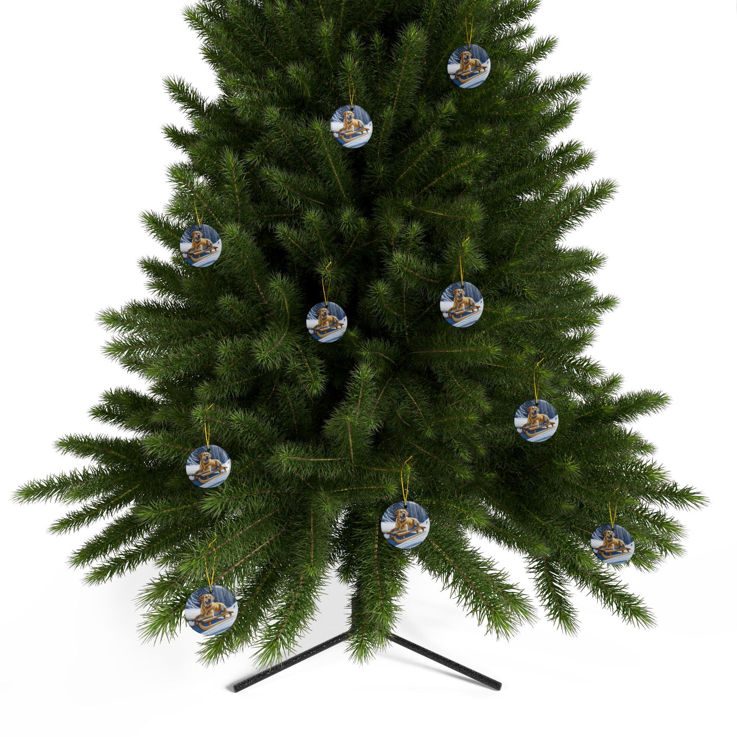 Labrador Christmas, Ceramic Ornaments, 2-Side Print, (1pc, 3pcs, 5pcs, 10pcs)