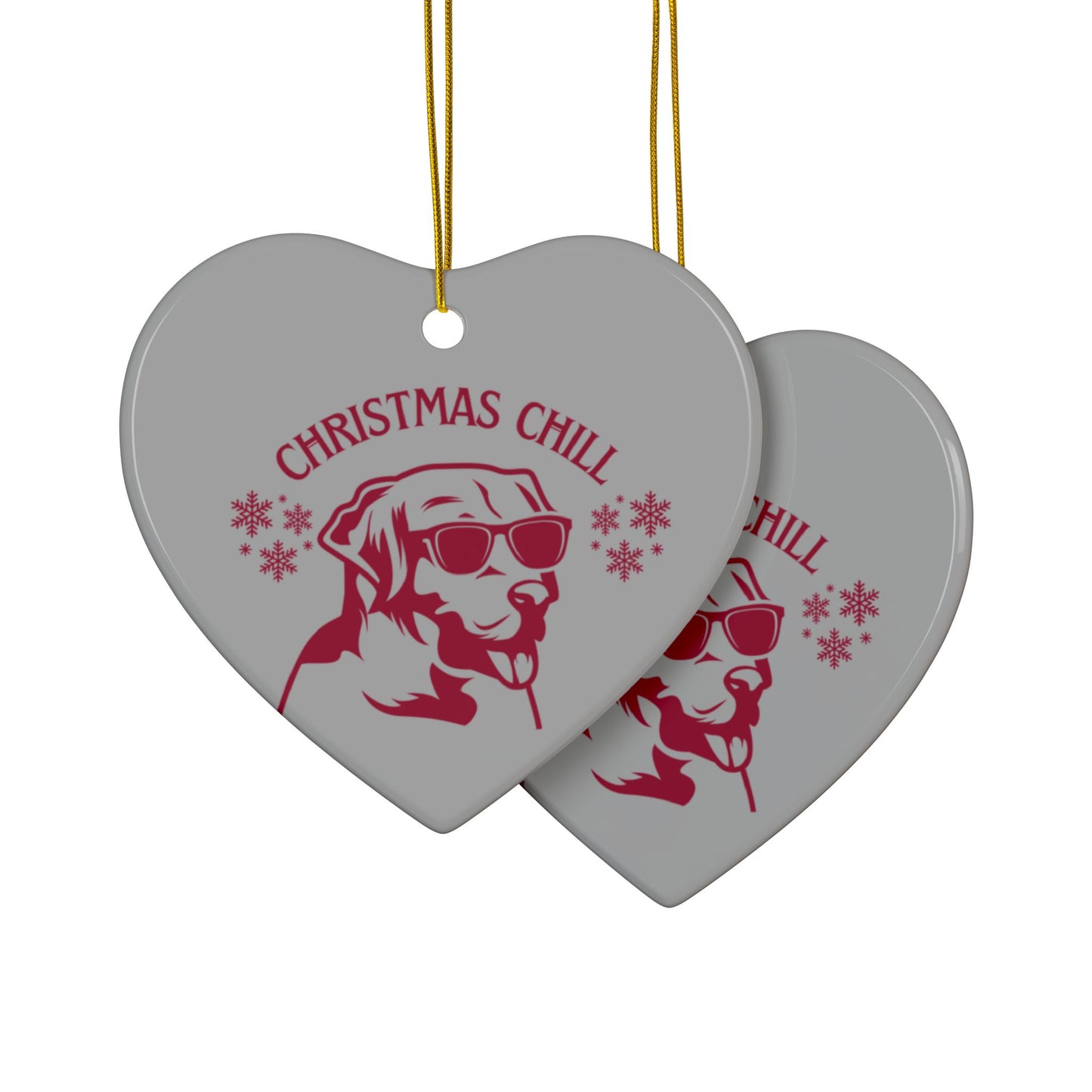 Labrador Christmas, Ceramic Ornaments, 2-Side Print, (1pc, 3pcs, 5pcs, 10pcs)