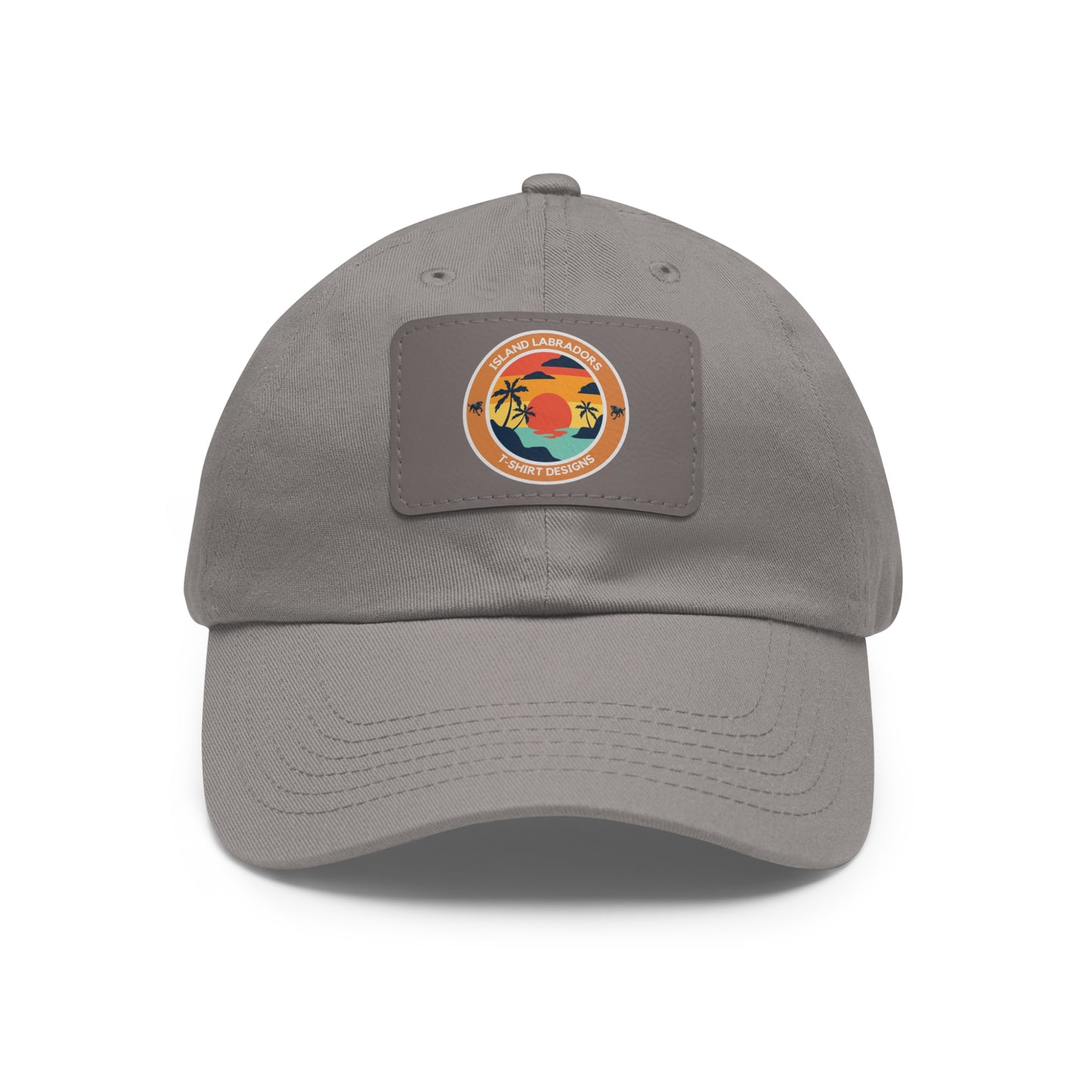 Sunset Island Labradors, Dad Hat with Leather Patch (Rectangle)